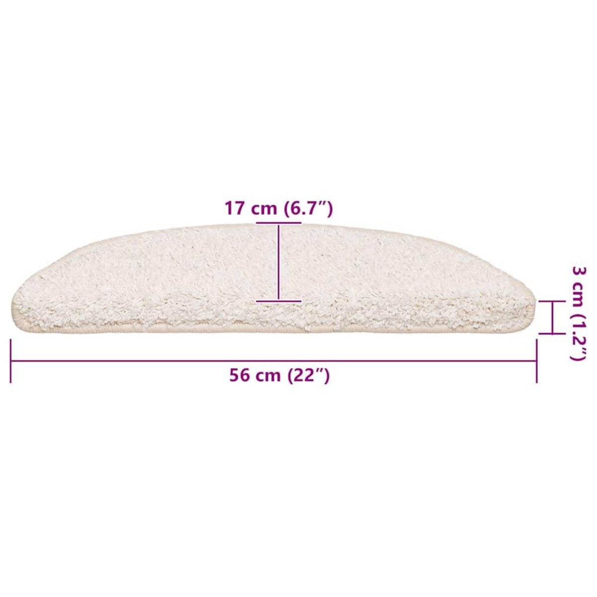 VIDAXL Tapis d'escalier 30 pcs blanc 56x17x3 cm