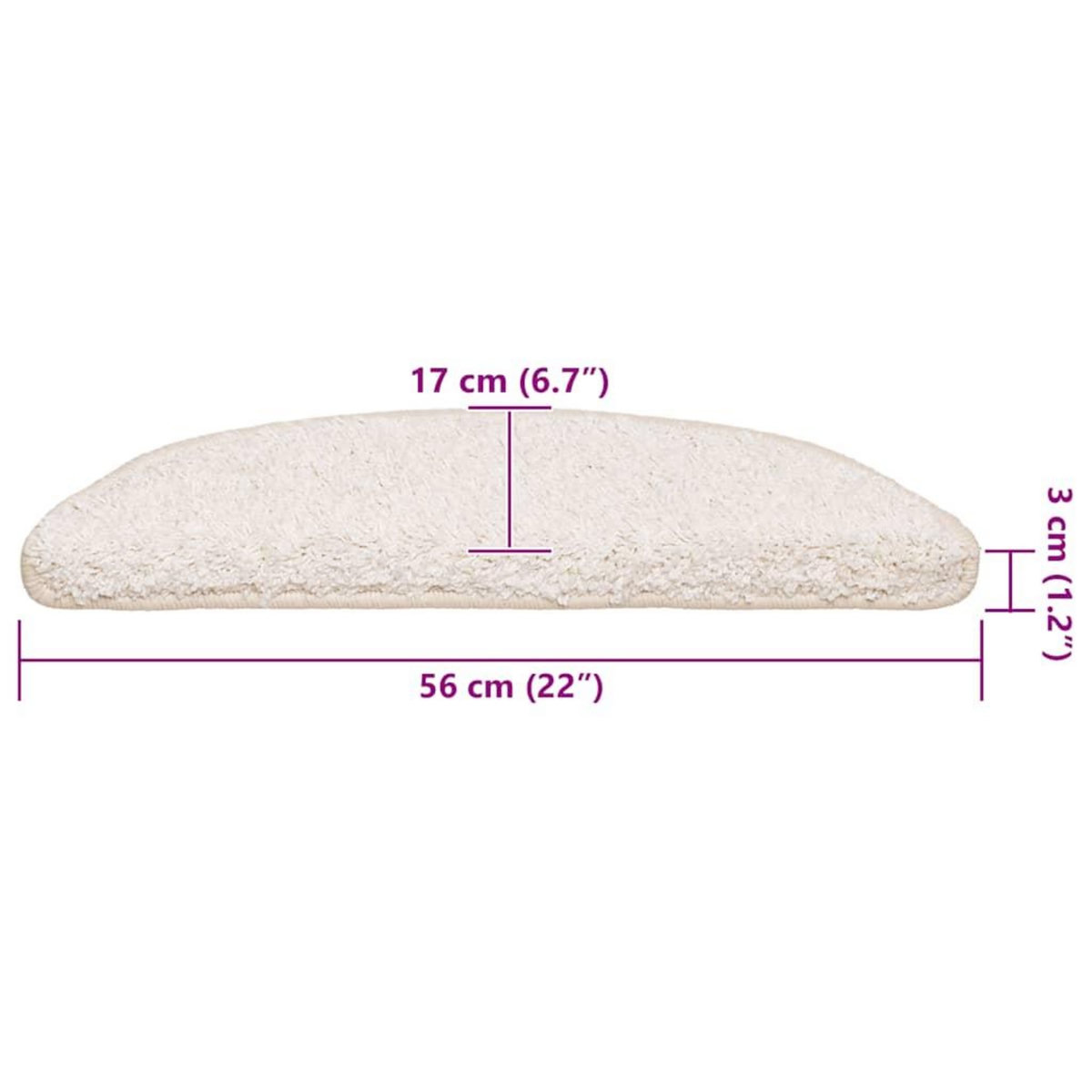 VIDAXL Tapis d'escalier 30 pcs blanc 56x17x3 cm