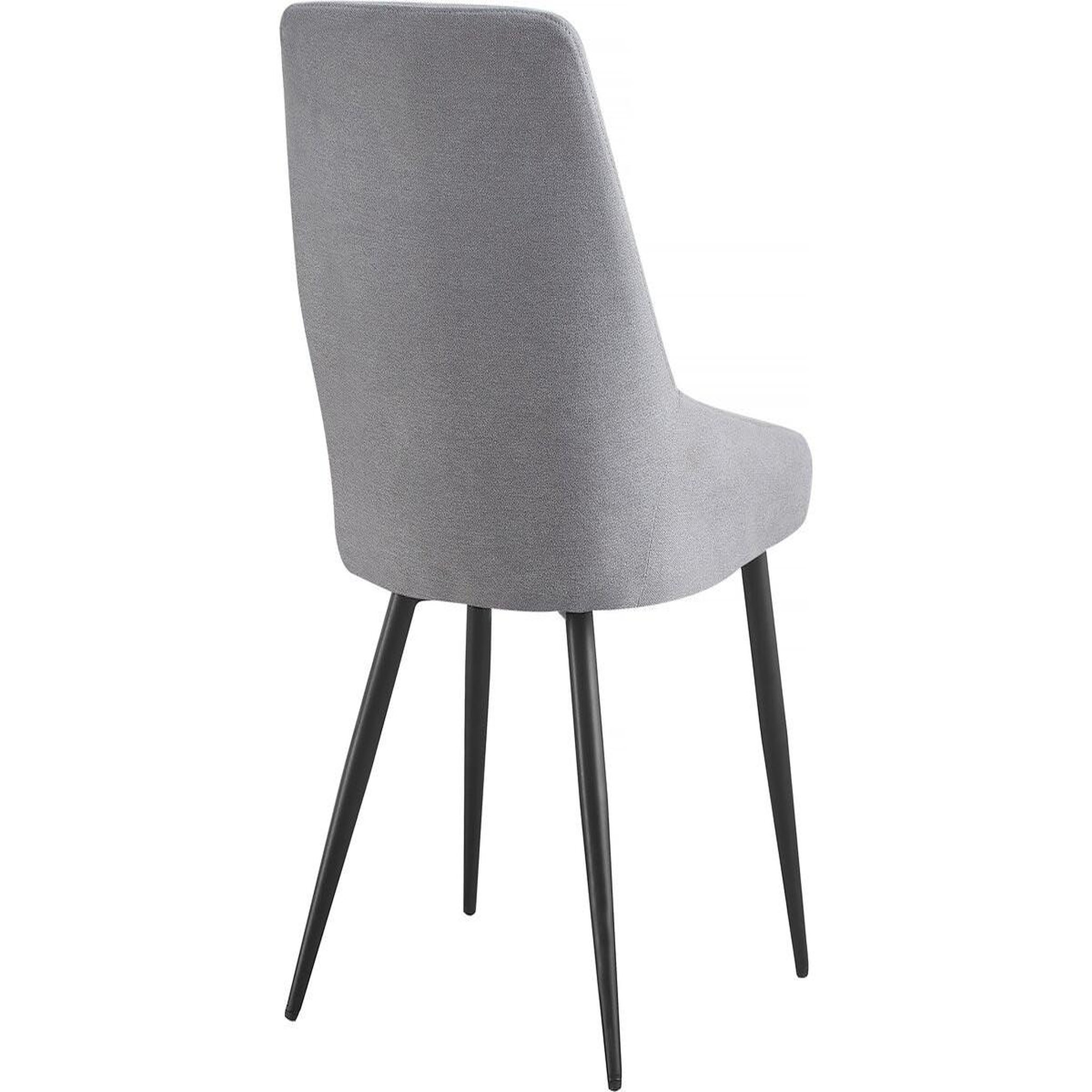 Voir la diapositive 4 : Habitat et Jardin Lot de 2 Chaises en tissu  Lyne  - Gris