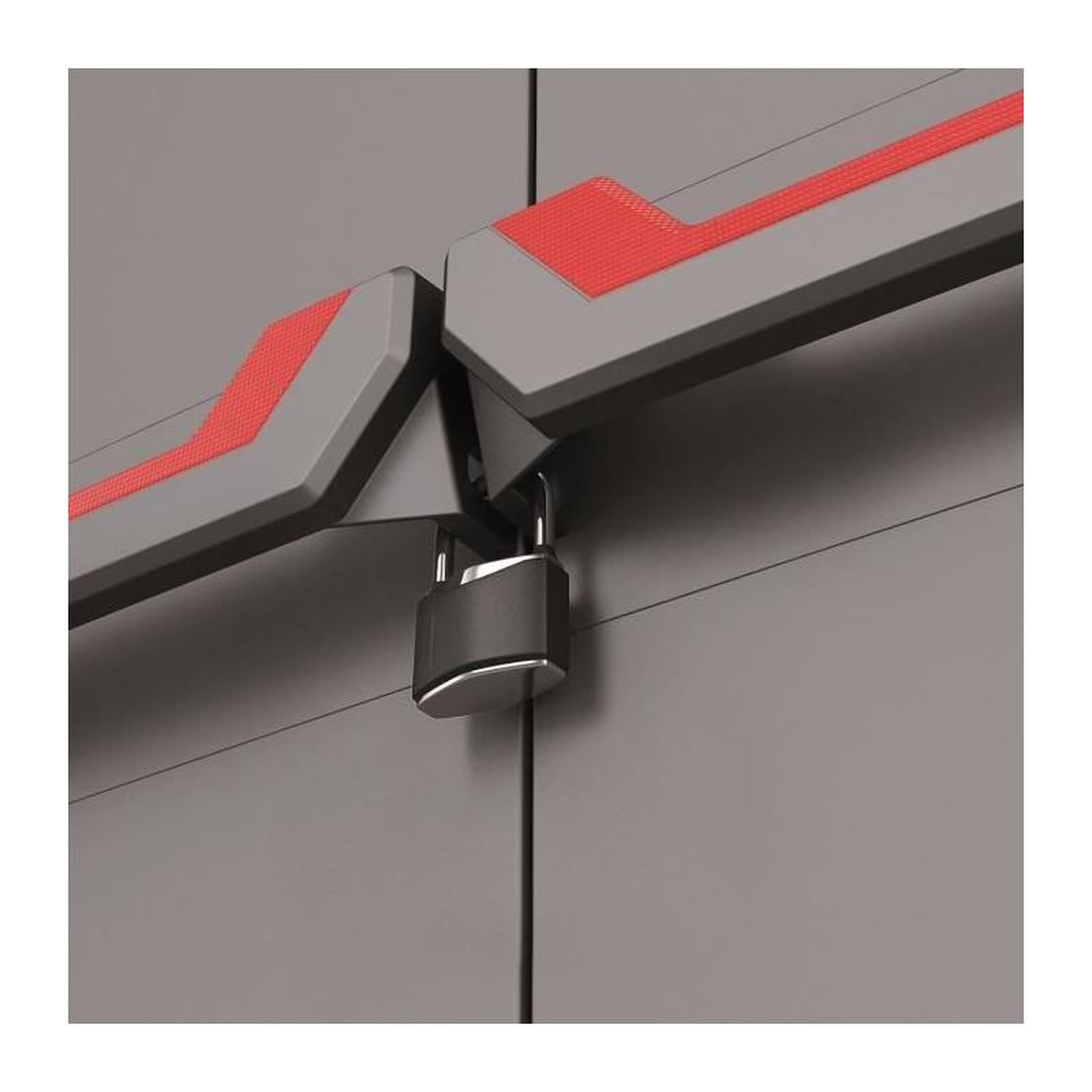 Voir la diapositive 4 : Keter KETER | ARMOIRE BASSE STILO, Gris / Noir / Rouge, 68 x 39 x 90 cm