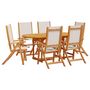 Voir la diapositive 2 : VIDAXL Ensemble a Manger de jardin 7pcs bois d'acacia solide textilene