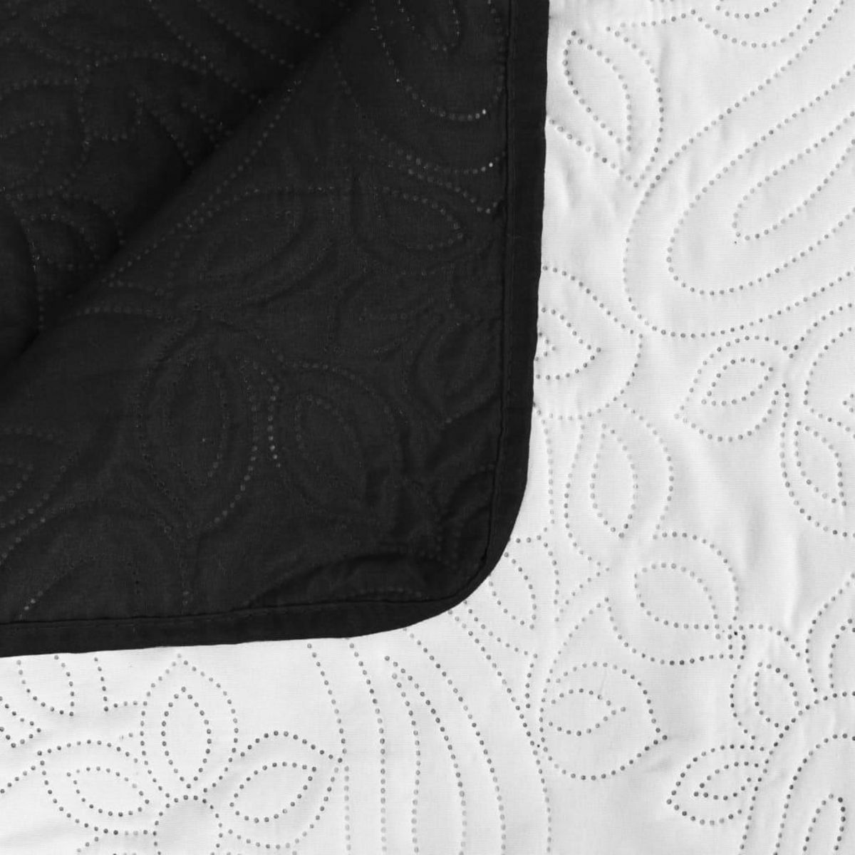 VIDAXL Couvre-lit a double face matelasse 230 x 260 cm Noir et blanc