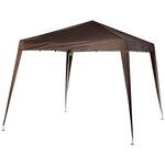 OUTSUNNY Tonnelle barnum de jardin pop-up pliant 2,4L x 2,4l x 2,5H m acier polyester imperméabilisé anti UV avec sac de transport chocolat