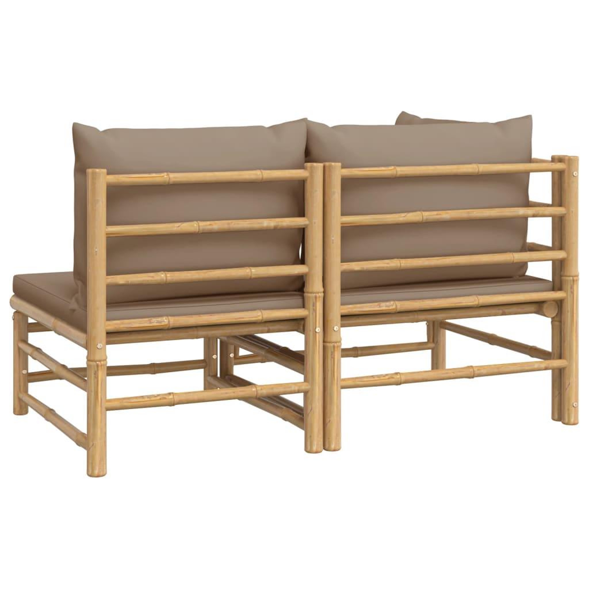Voir la diapositive 5 : VIDAXL Salon de jardin 2 pcs avec coussins taupe bambou