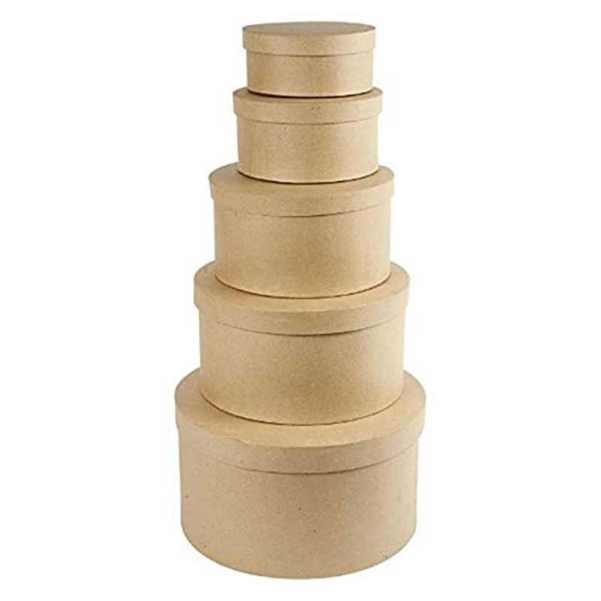 CREATIV COMPANY 5 boîtes gigognes rondes en carton 9 x 16,5 cm à 19 x 35,5 cm