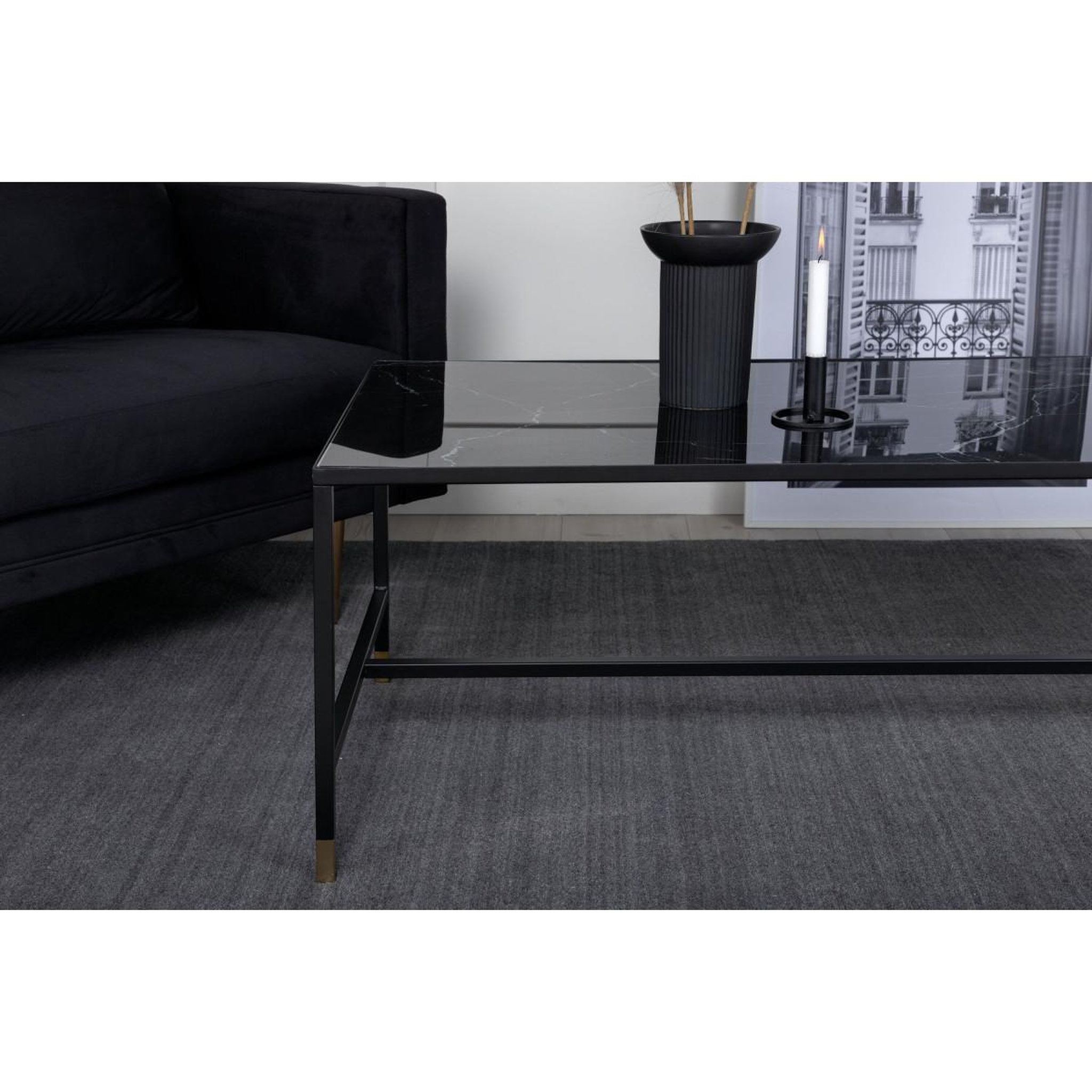 Voir la diapositive 5 : Paris Prix Table basse design en verre  dipp  130cm noir
