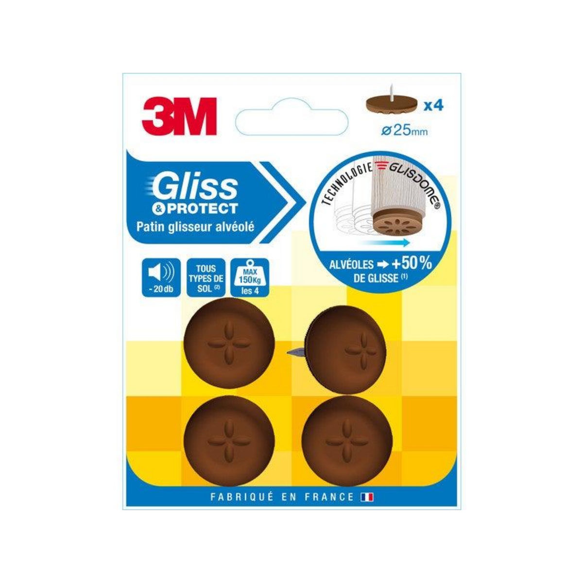 3M Lot De 4 Patins En N/A 3M