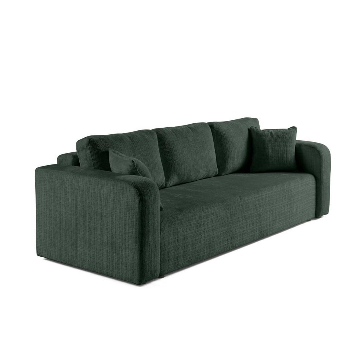 BEST MOBILIER Miro - canapé droit 3 places - convertible avec coffre - en velours texturé