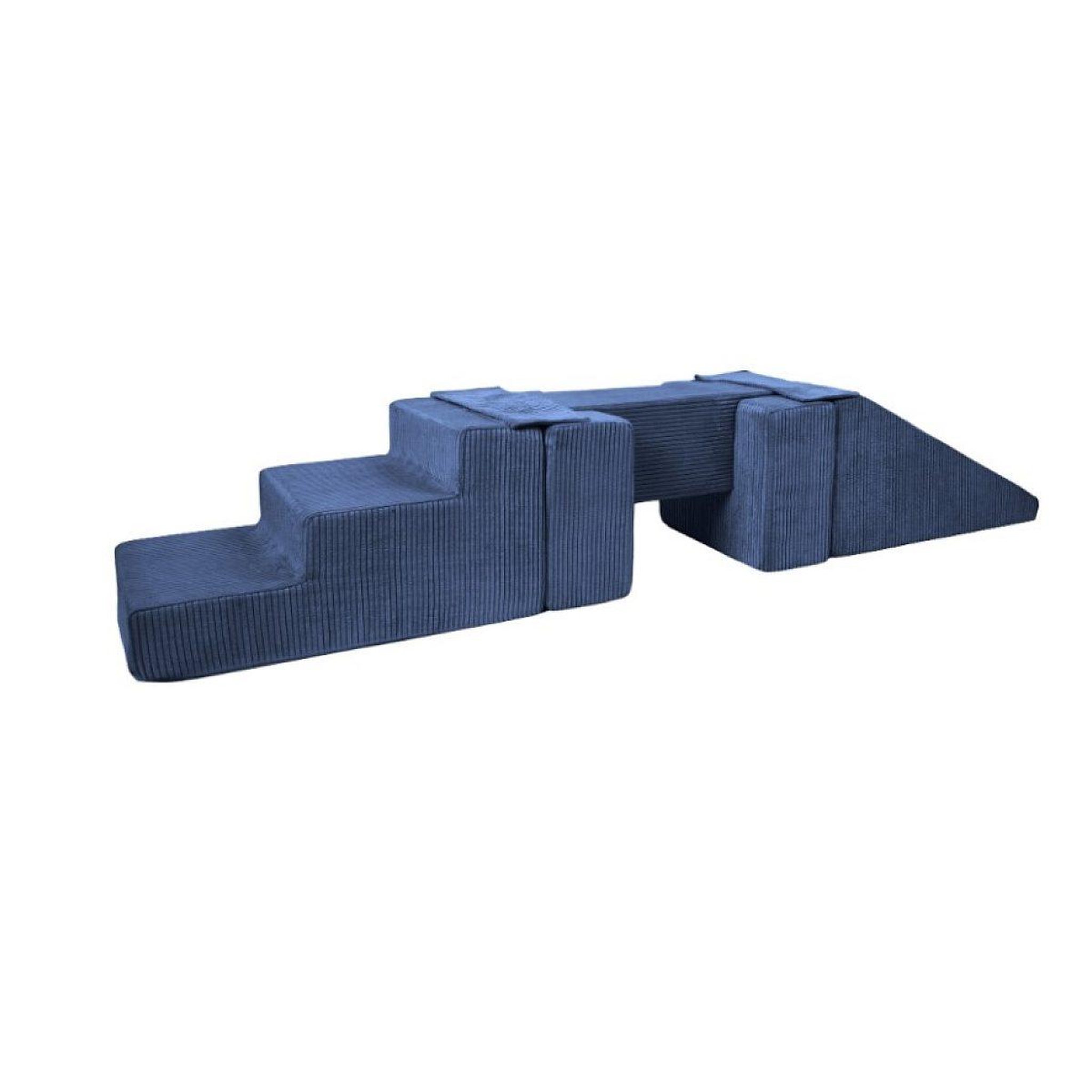 VELINDA Passerelle 5 blocs bleu marine velours côtelé