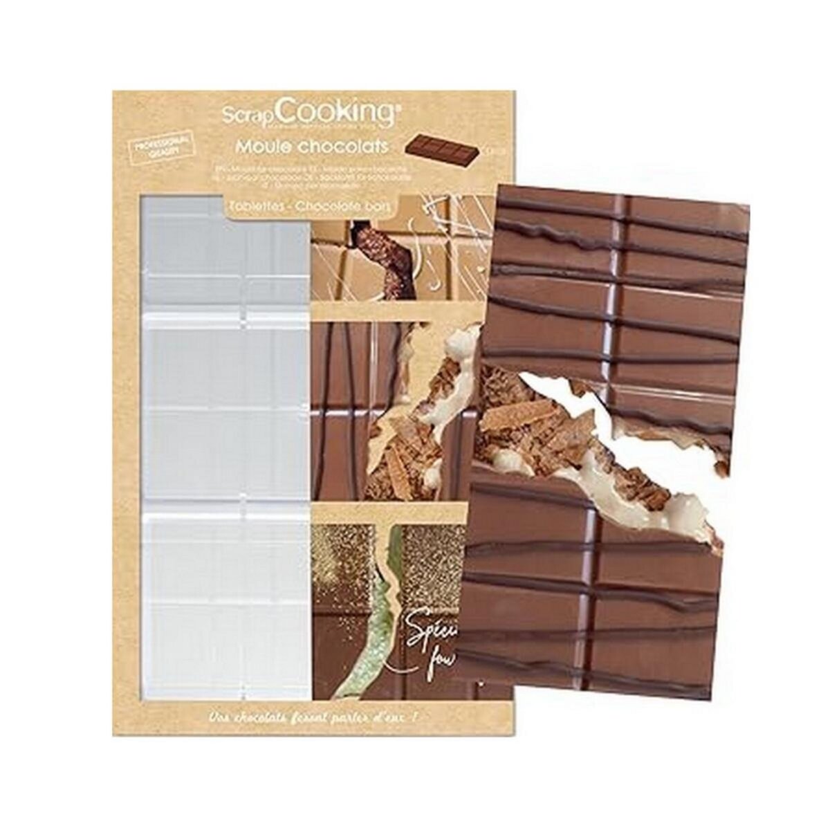 SCRAPCOOKING Moule à chocolat 3 tablettes transparent - 6754