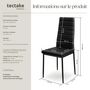 Voir la diapositive 6 : tectake Ensemble de chaises de salle à manger rembourrées avec revêtement aspect cuir noir Lot de 8