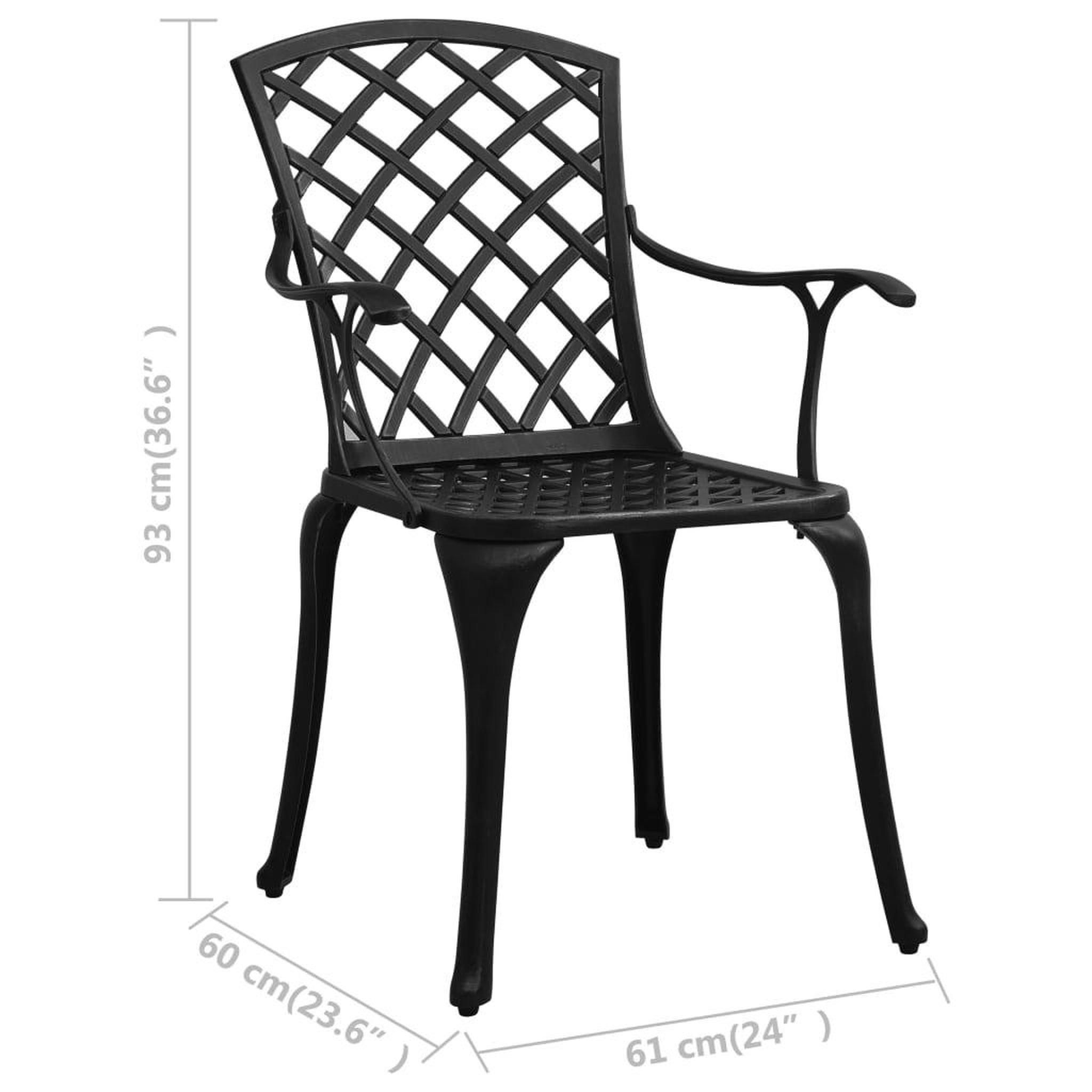 Voir la diapositive 6 : VIDAXL Ensemble de bistro 5 pcs Aluminium coule Noir