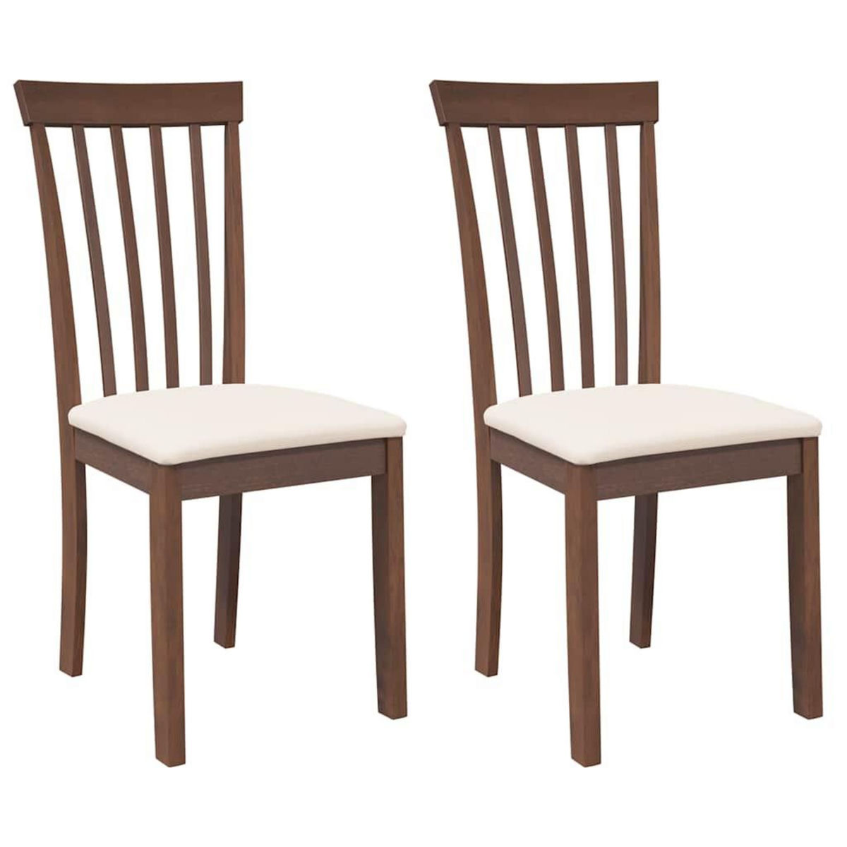 VIDAXL Chaises a manger coussins 2 pcs marron bois massif caoutchouc