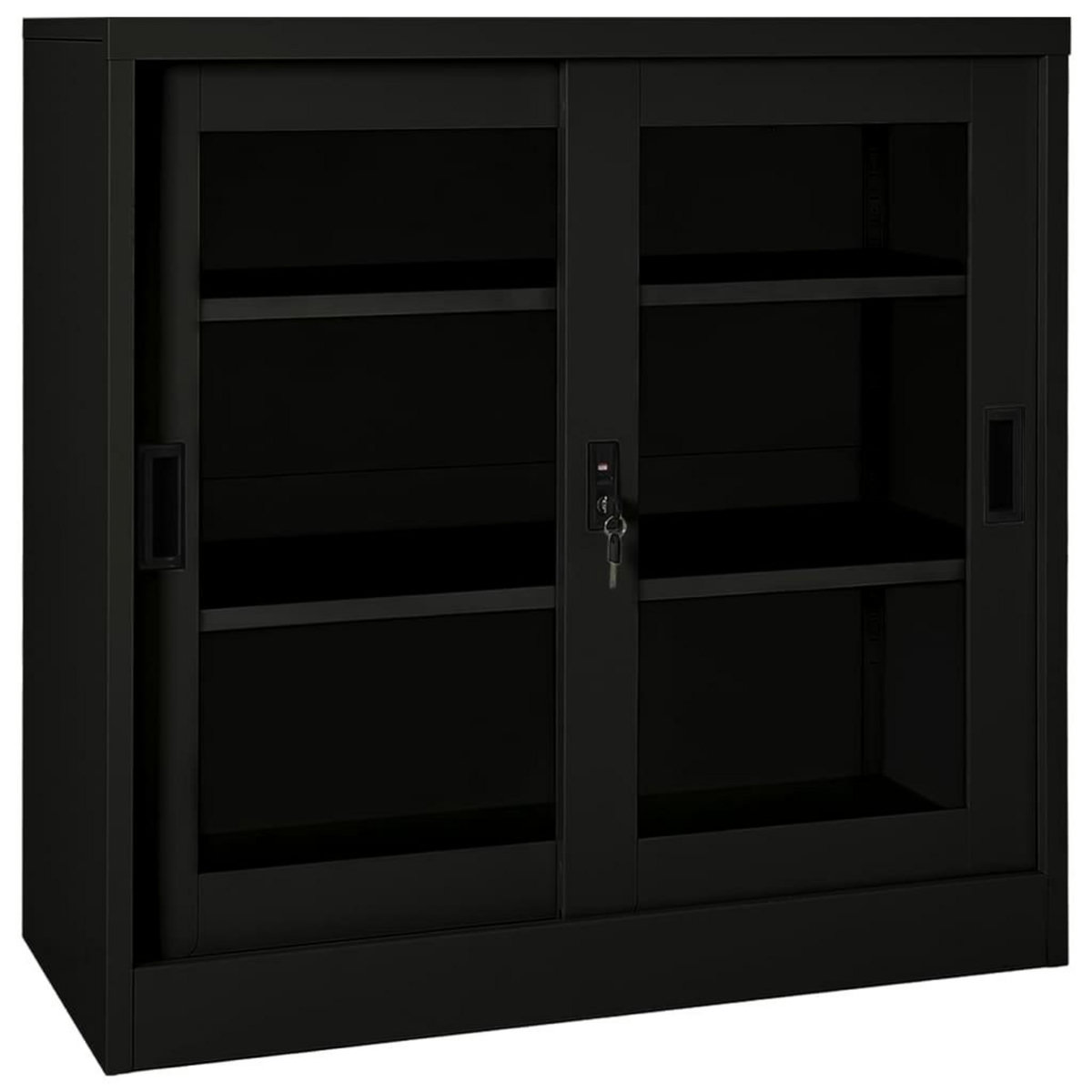 VIDAXL Armoire a portes coulissantes Noir 90x40x90 cm Acier