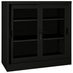 VIDAXL Armoire a portes coulissantes Noir 90x40x90 cm Acier