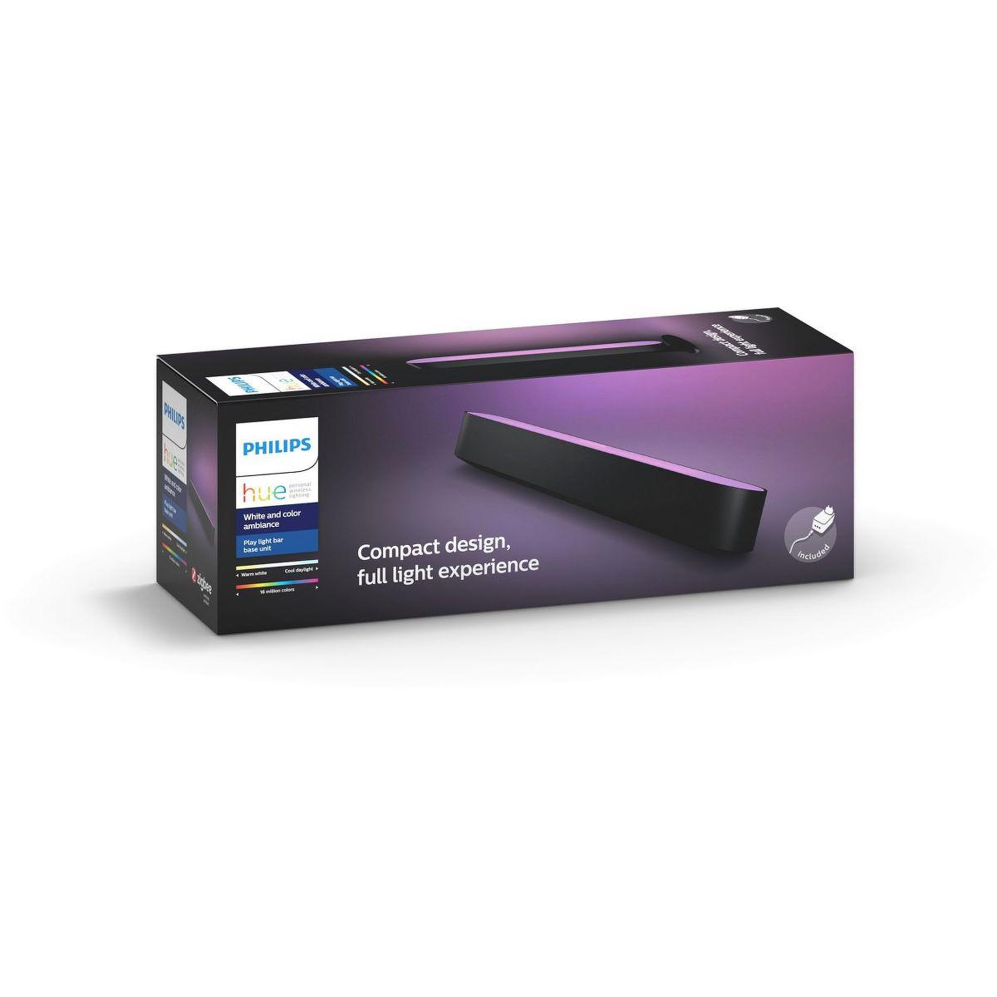 Voir la diapositive 4 : Philips Lampe connectée HUE W&C Play x1 avec alim. Noir