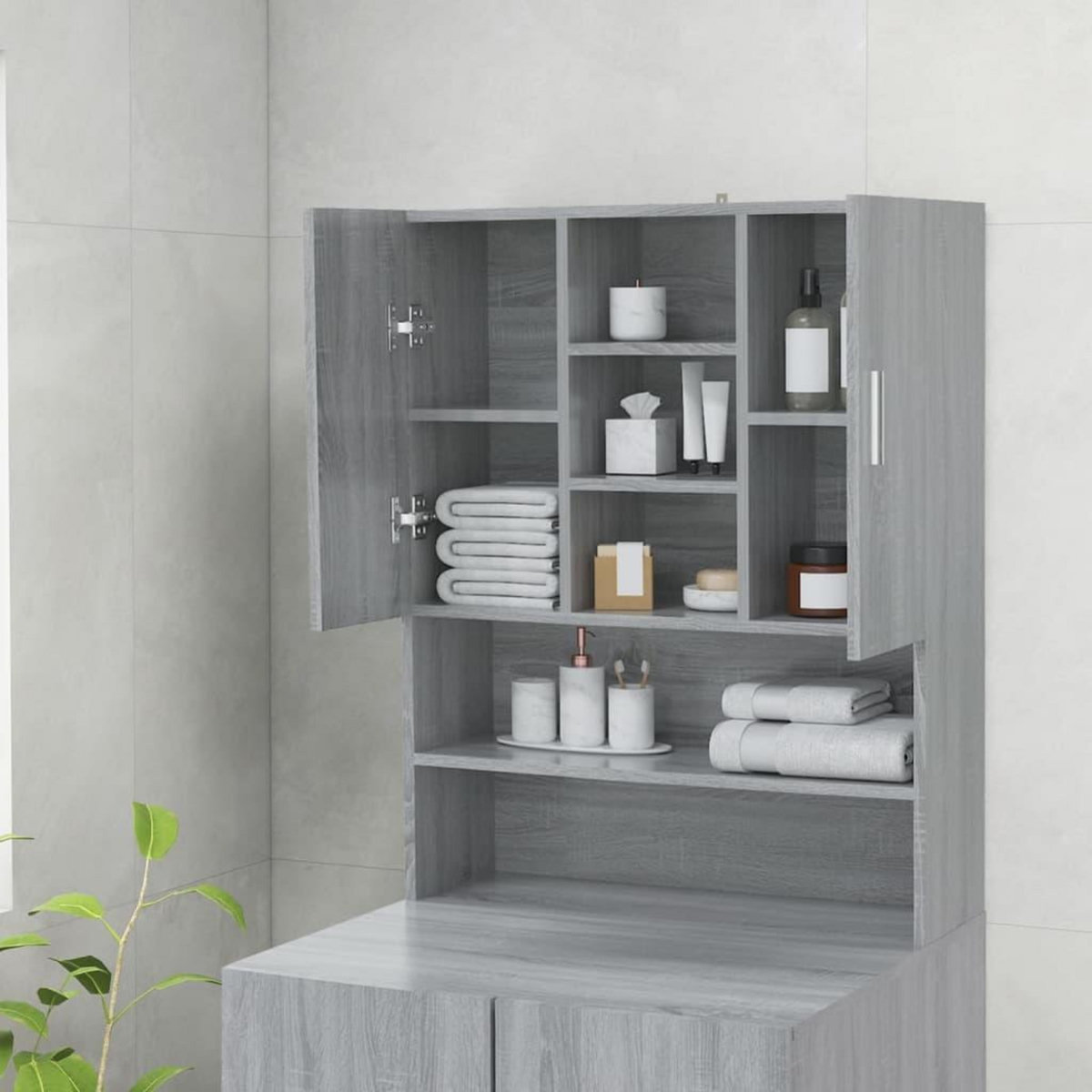 VIDAXL Meuble pour machine a laver Sonoma gris 70,5x25,5x90 cm