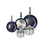ELO Ensemble de 3 Poêles de cuisson 20, 24 et 28 cm et 2 faitouts 14 et 16 cm Elo Prima Brillant