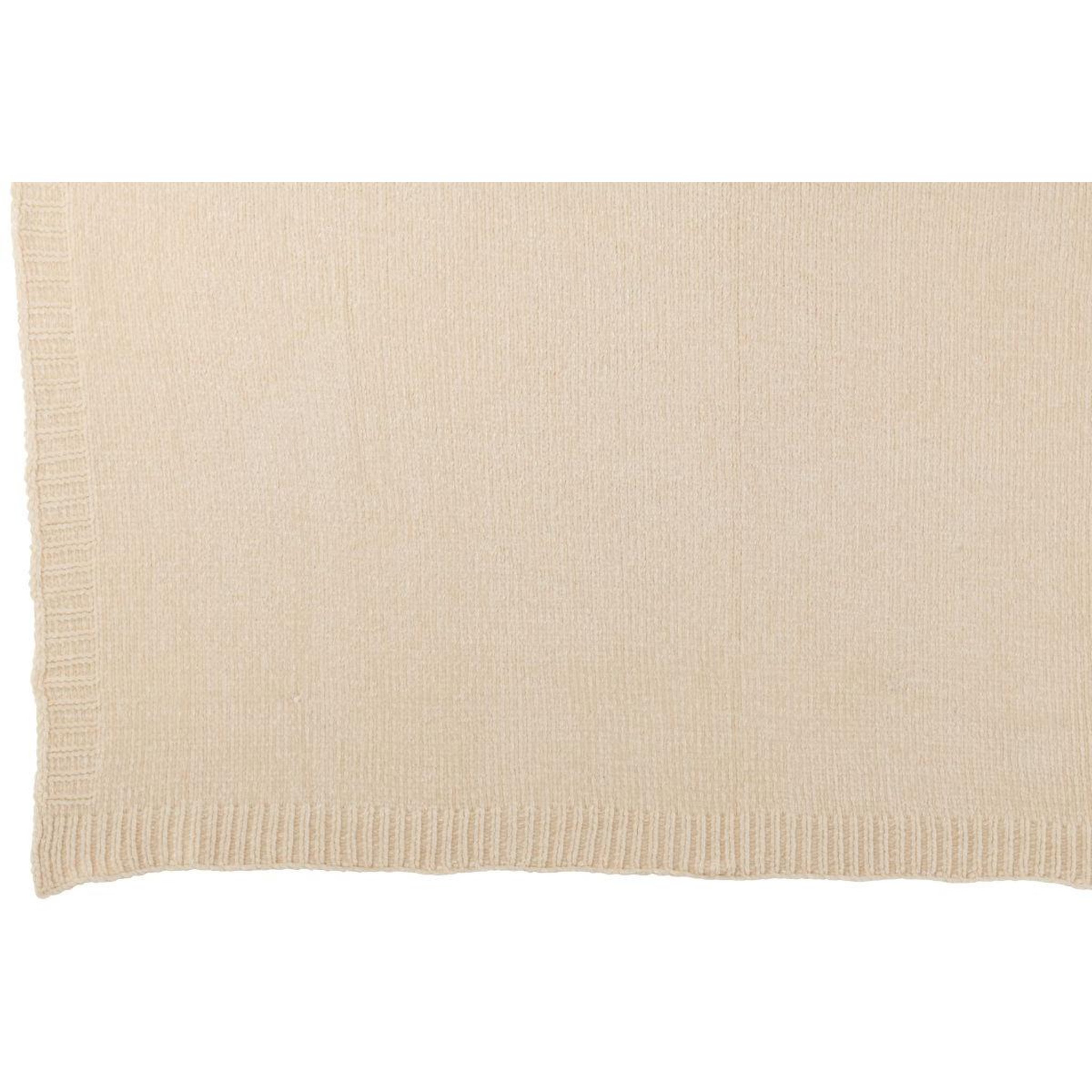 Voir la diapositive 3 : J-LINE Plaid uni chenille  bradly  130x170cm écru