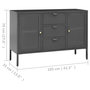 Voir la diapositive 6 : VIDAXL Buffet Anthracite 105x35x70 cm Acier et verre trempe