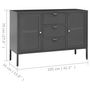 Voir la diapositive 6 : VIDAXL Buffet Anthracite 105x35x70 cm Acier et verre trempe