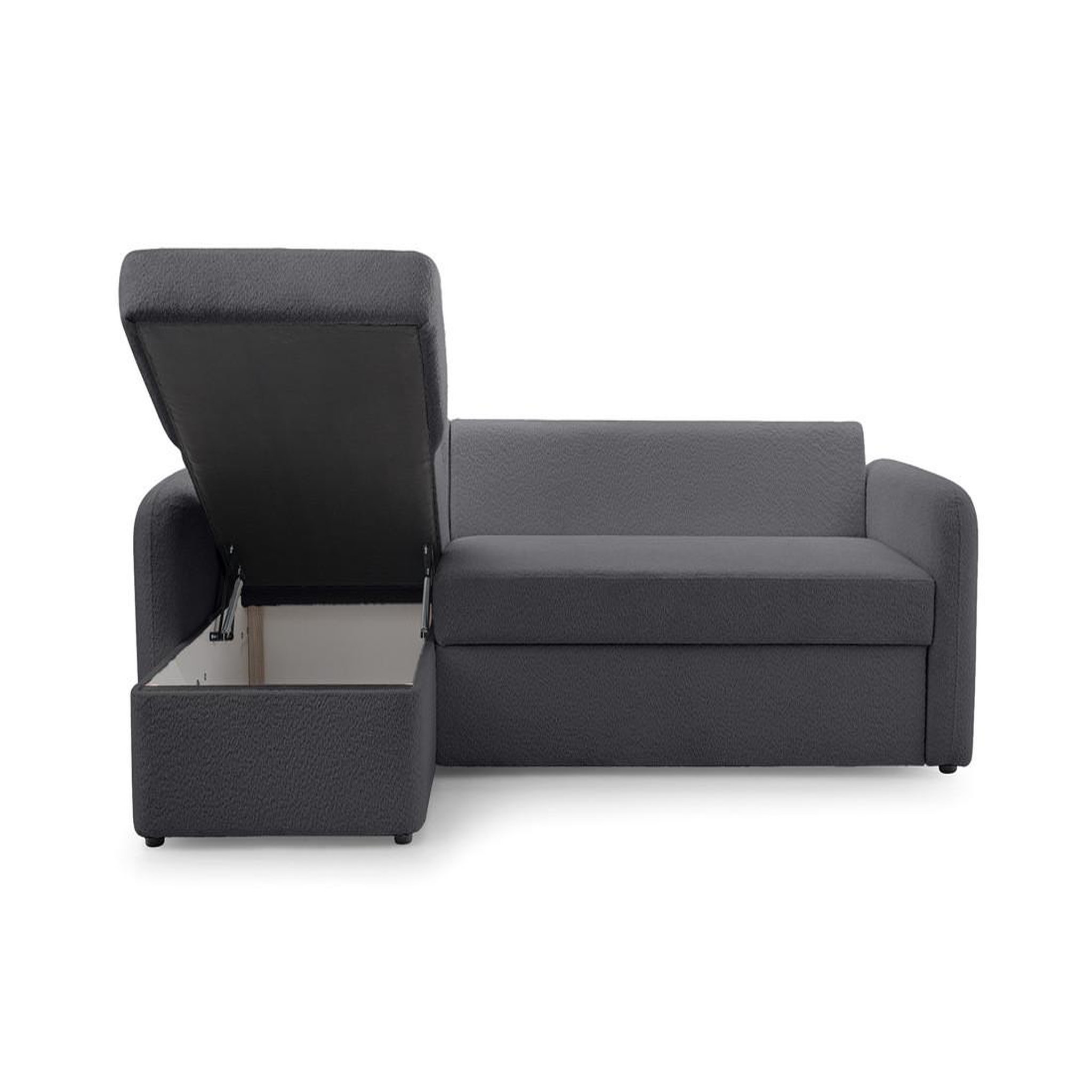 Voir la diapositive 4 : BEST MOBILIER Pocatello - canapé d'angle réversible 4 places - convertible avec coffre - en tissu bouclette
