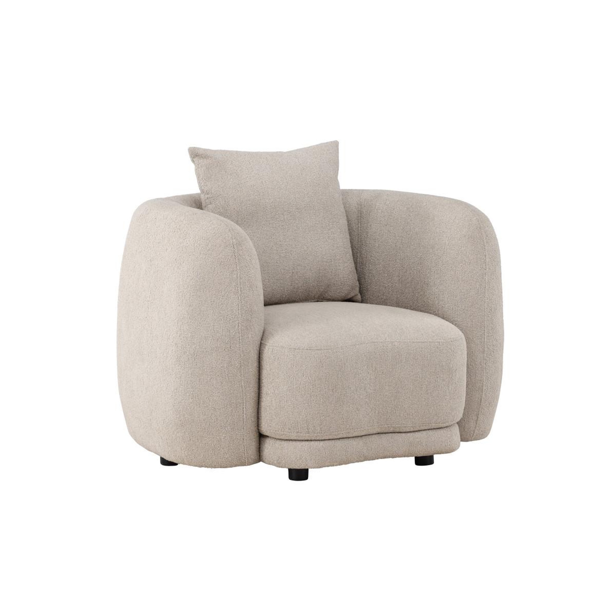 Paris Prix Fauteuil design tissu bouclette  cielo  110cm beige