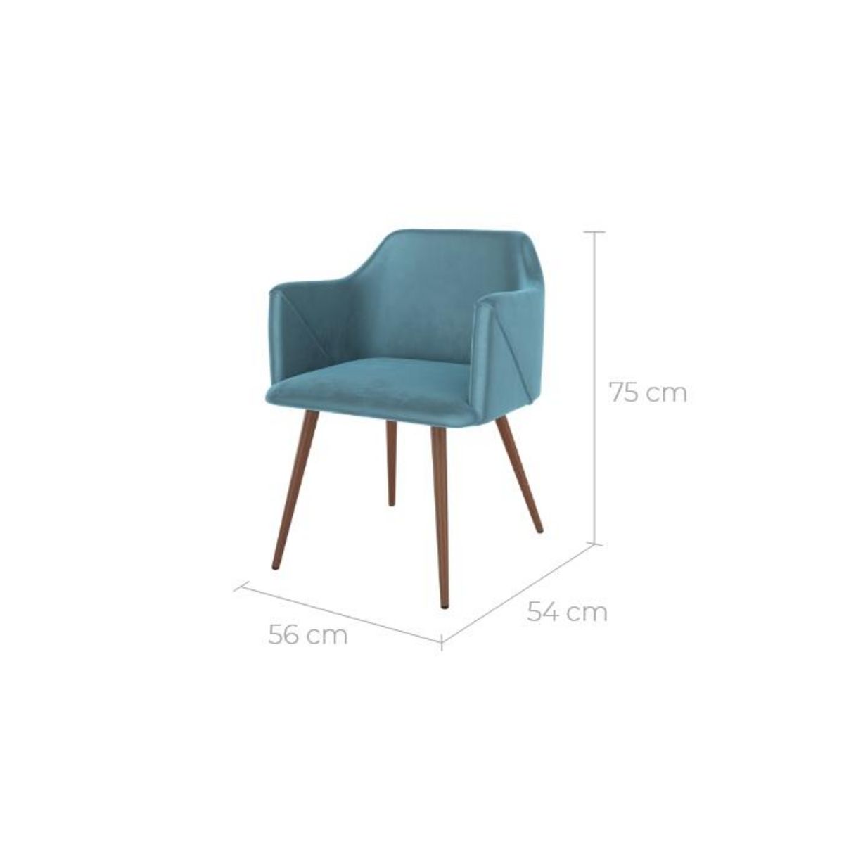 Rendez vous déco Lot de 2 chaises avec accoudoirs en velours vert foncé - Daisy