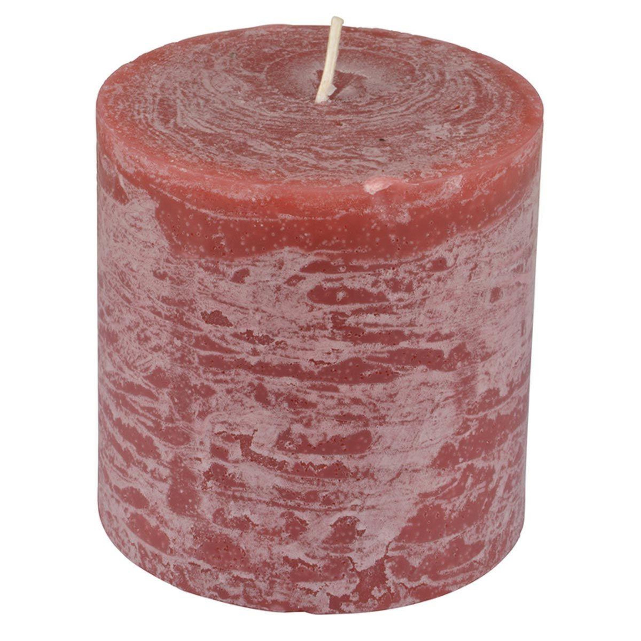 HOMEA Bougie pilier ronde déco  rustique  10cm rose