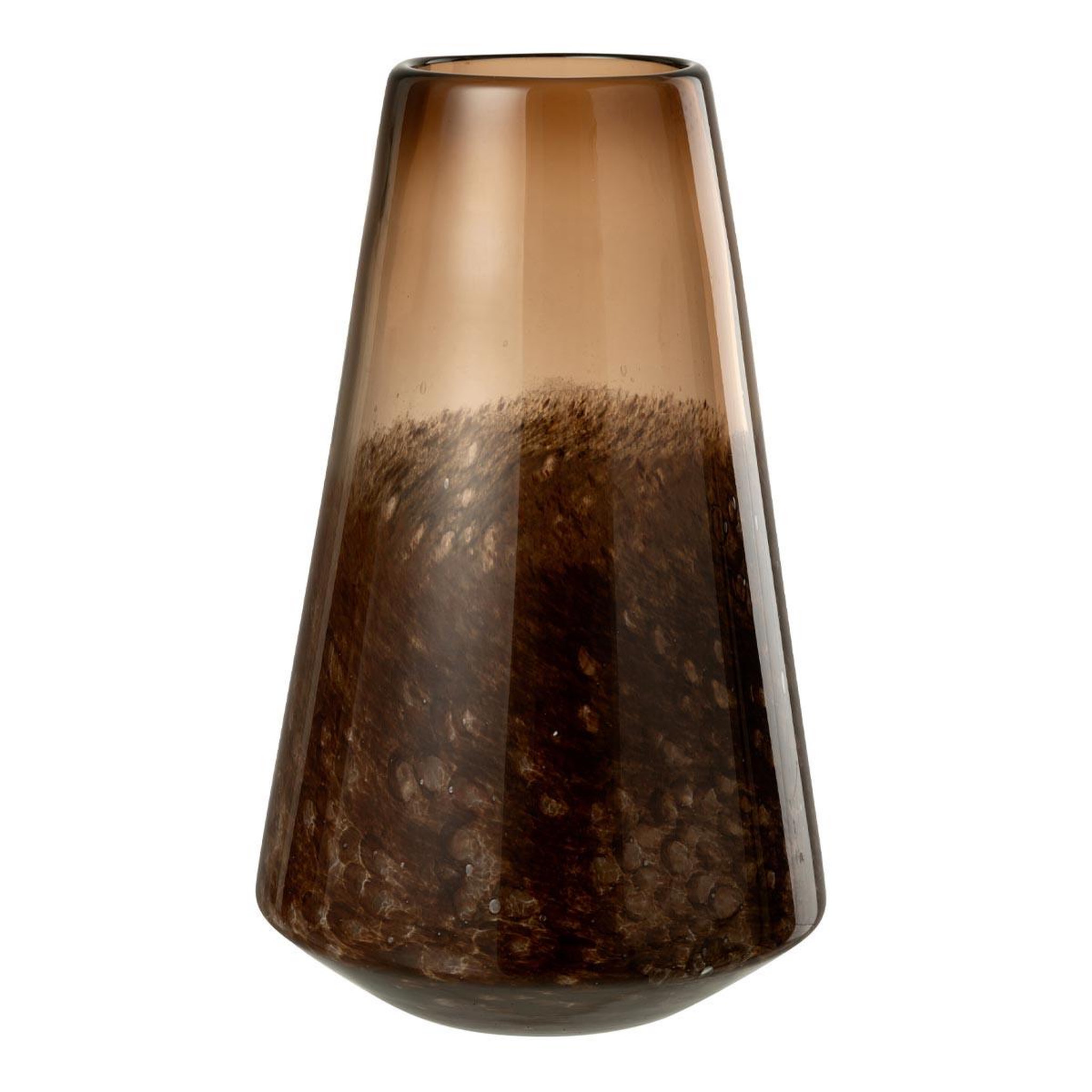 J-LINE Vase cône en verre  lester  36cm marron foncé