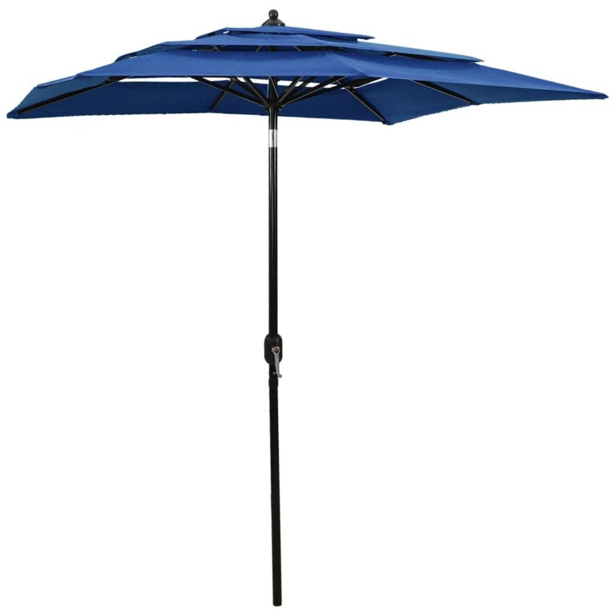 VIDAXL Parasol de jardin a 3 niveaux avec mat en aluminium bleu azure