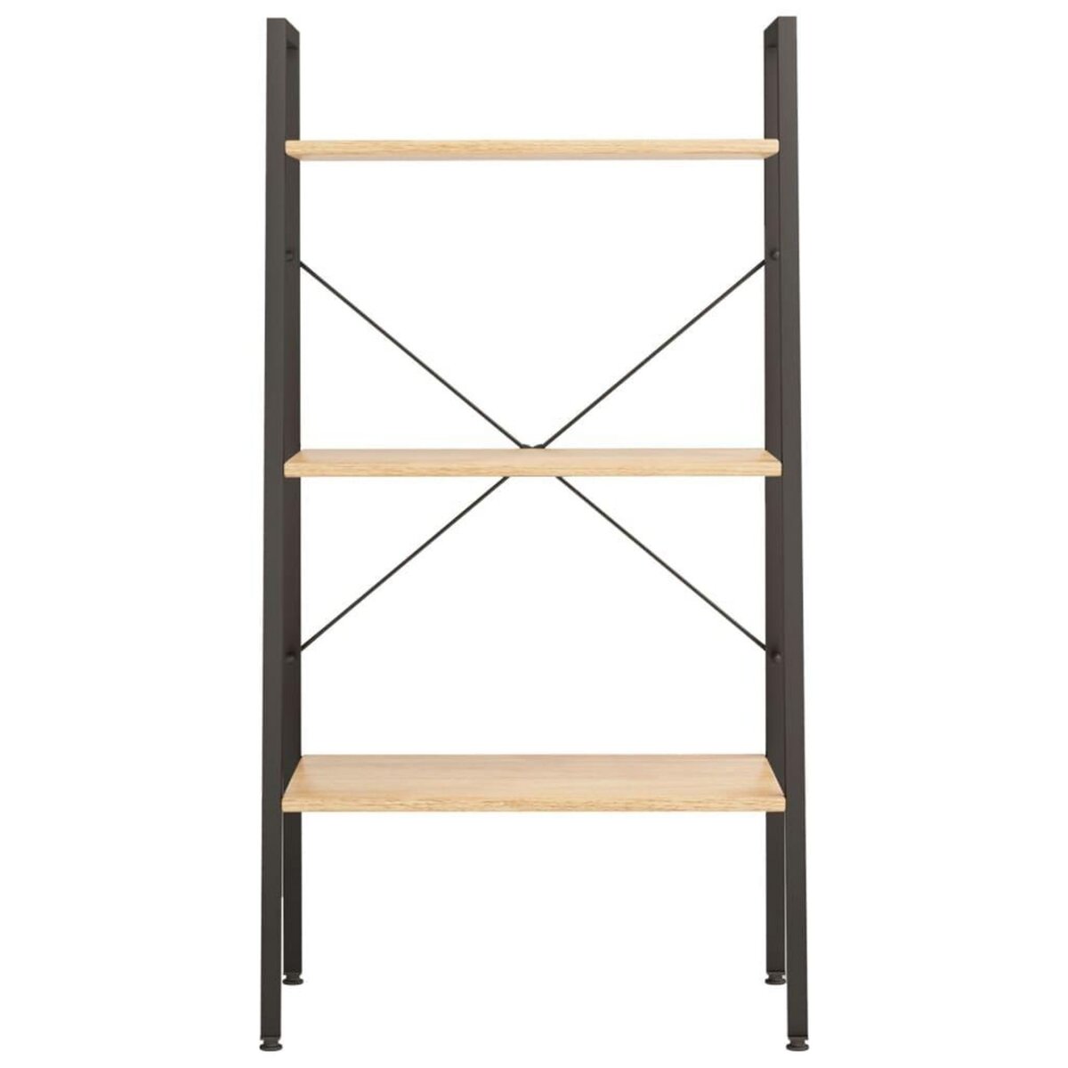 VIDAXL Etagere sur pied 3 niveaux Marron clair et noir 56x35x108 cm