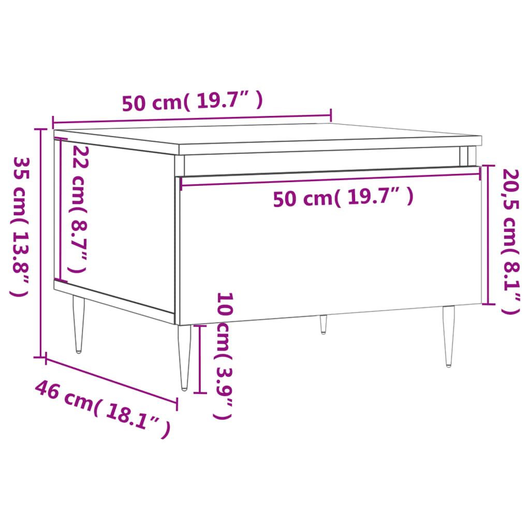 Voir la diapositive 6 : VIDAXL Tables basses 2 pcs chene marron 50x46x35 cm bois d'ingenierie