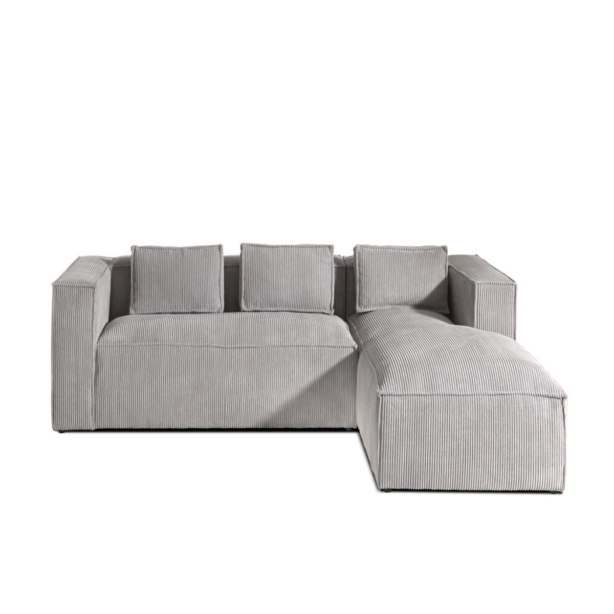 LISA DESIGN Stella - canapé d'angle - en velours côtelé - 4 places -style contemporain - droit