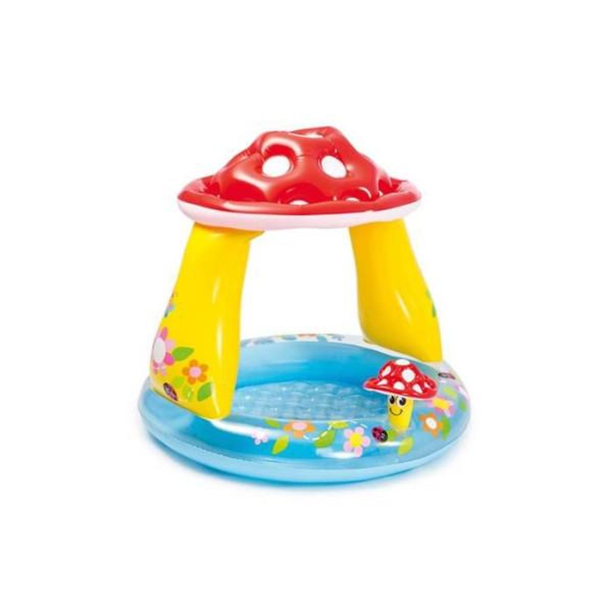 INTEX Piscine gonflable enfant INTEX - Pataugeoire carrée champignon - 102x89 CM - 45 litres