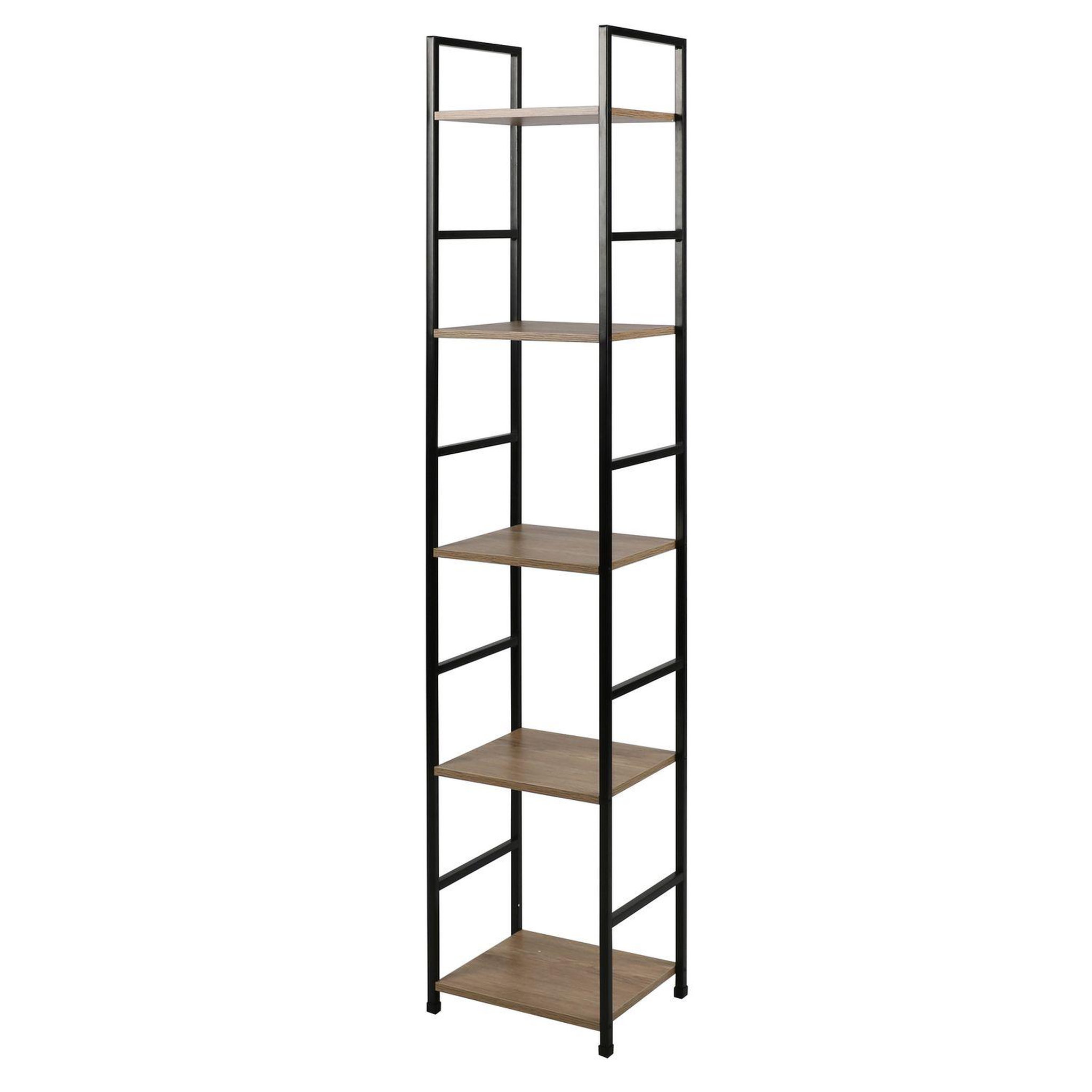 TOILINUX Etagère droite échelle 5 niveaux colorado h.48 en métal et mdf - beige et noir