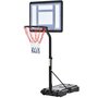HOMCOM Panier de Basket-Ball sur pied pour bord de piscine poteau panneau, base de lestage sur roulettes hauteur arceau réglable 1,1 - 1,3 m noir blanc