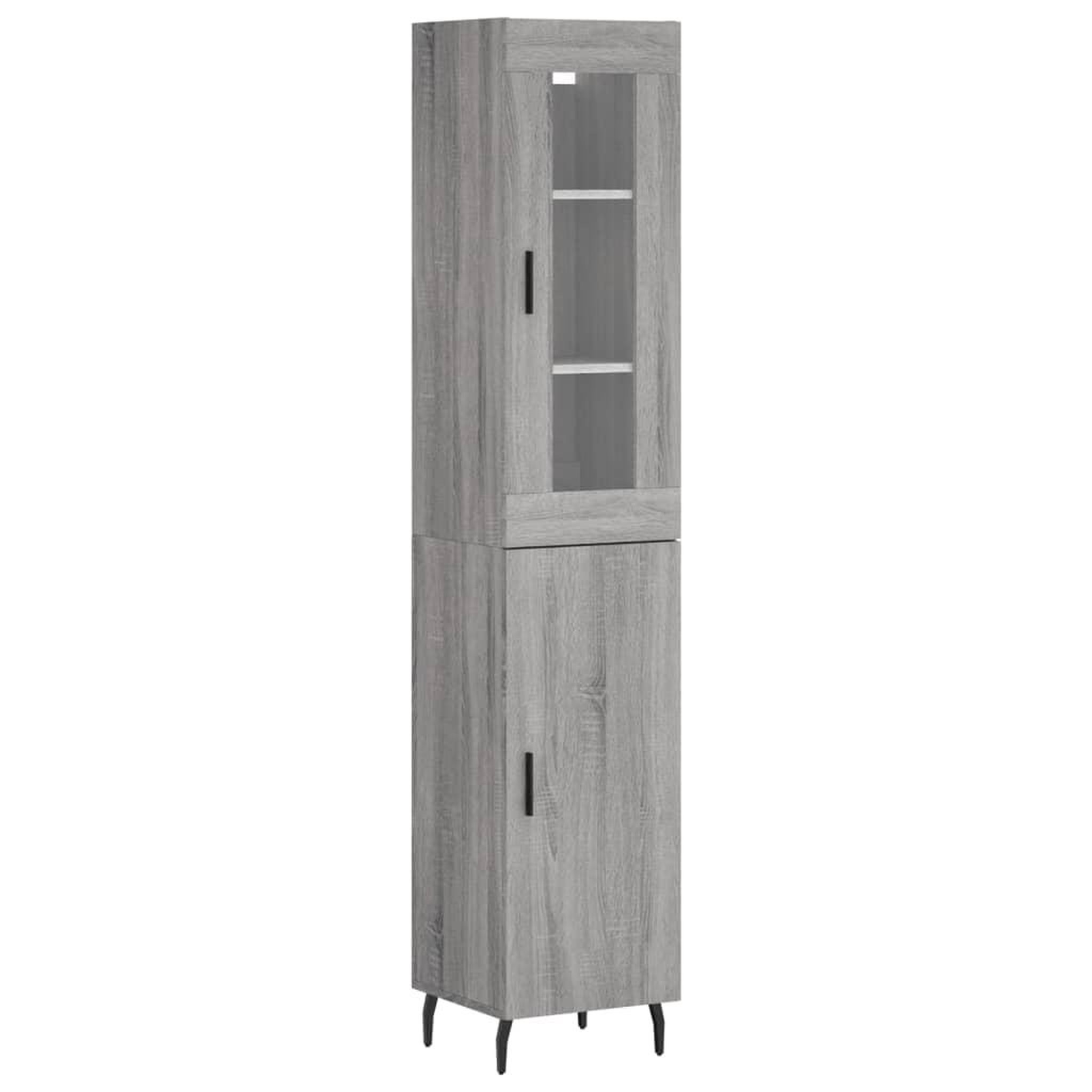 Voir la diapositive 2 : VIDAXL Buffet haut Sonoma gris 34,5x34x180 cm Bois d'ingenierie