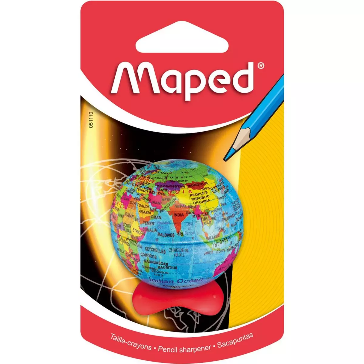 MAPED Taille-crayon 1 trou avec réservoir Globe 