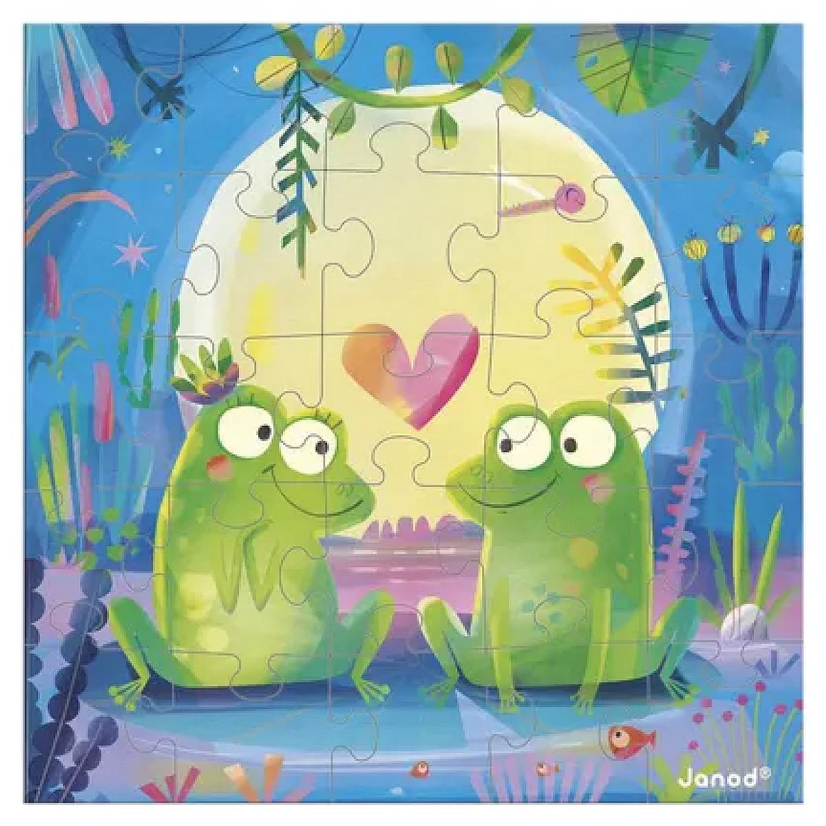 Juratoys-Janod Carte Cadeau Puzzle 25 Pieces Grenouilles