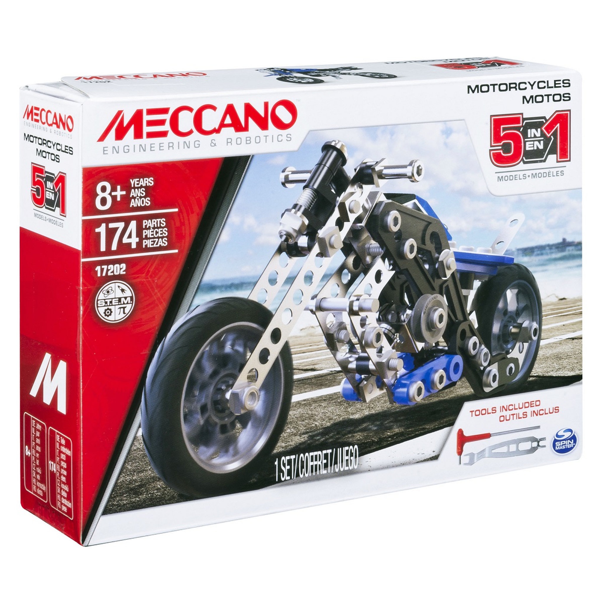 Voir la diapositive 1 : SPIN MASTER Moto - 5 Modéles Meccano