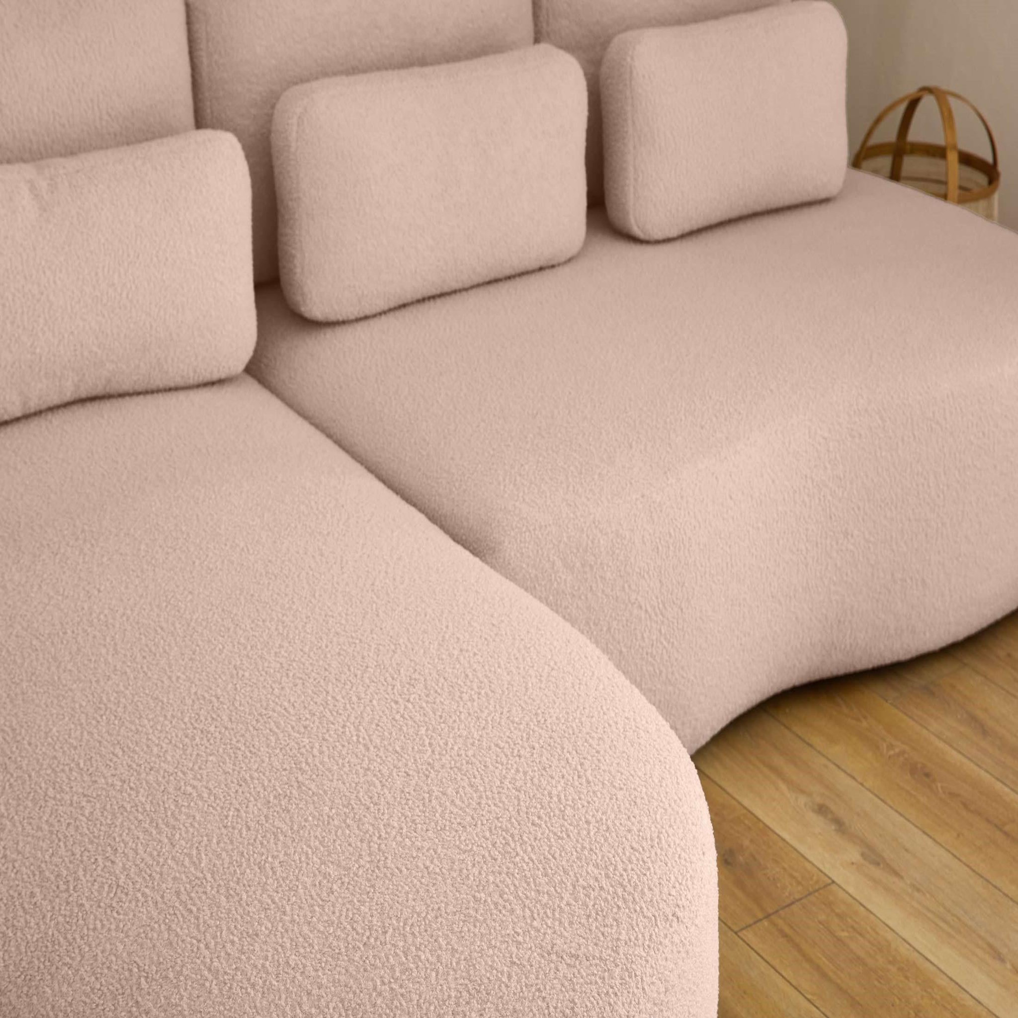 Voir la diapositive 4 : BEST MOBILIER Mahina - canapé d'angle gauche - 4 places - convertible avec coffre - en tissu bouclette