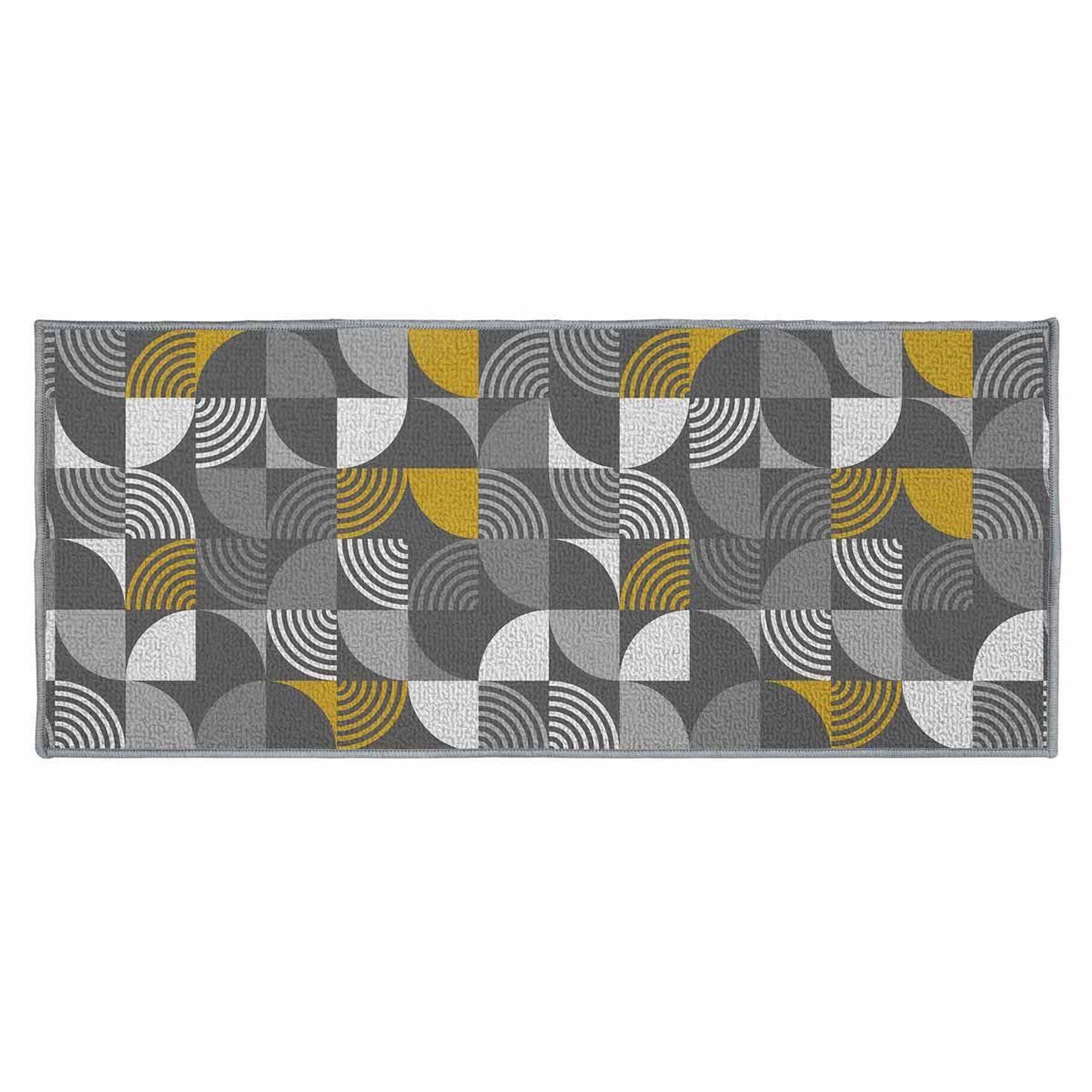 Voir la diapositive 1 : Douceur d'Intérieur Tapis déco imprimé  rythmo  50x120cm gris