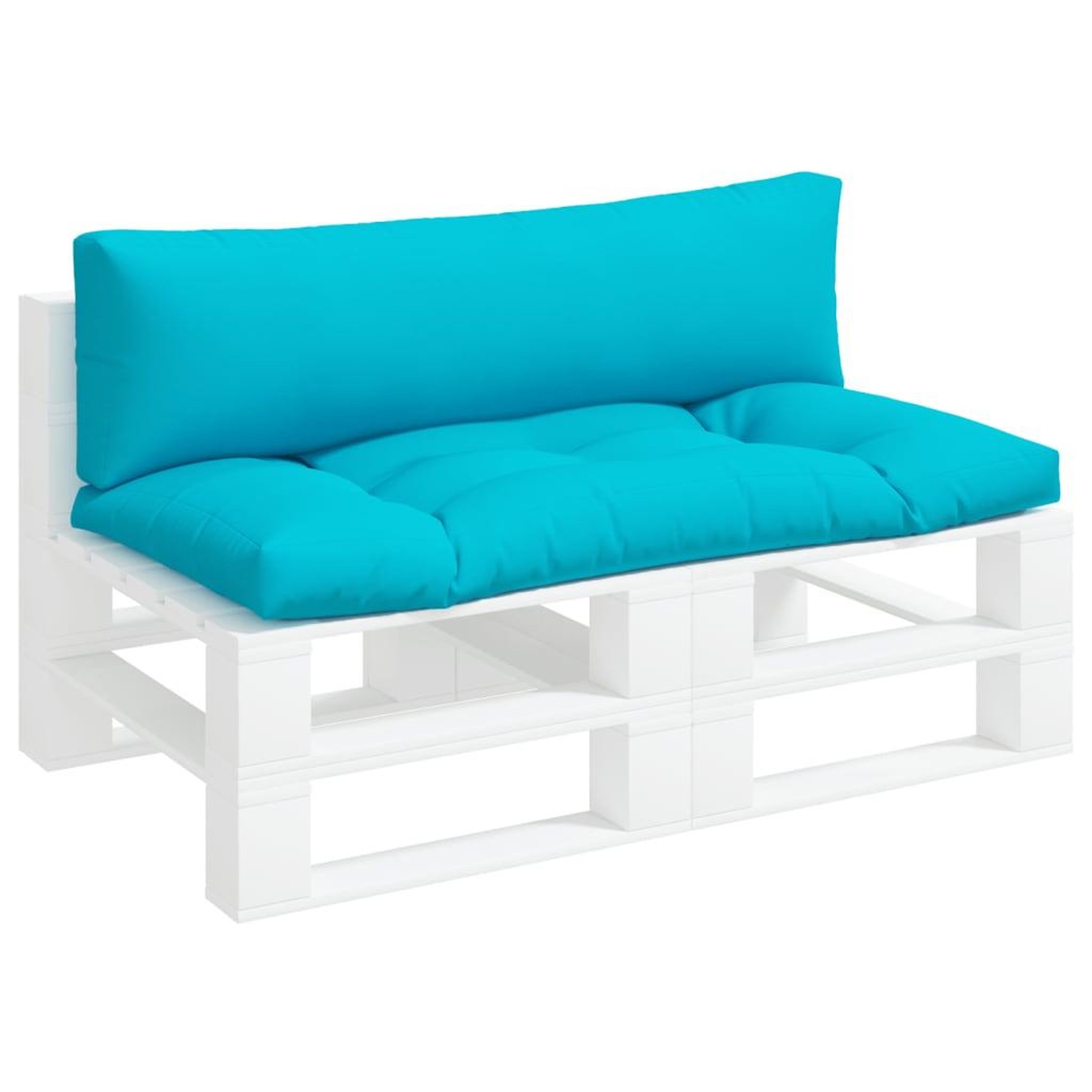 Voir la diapositive 3 : VIDAXL Coussins de palette lot de 2 turquoise tissu Oxford