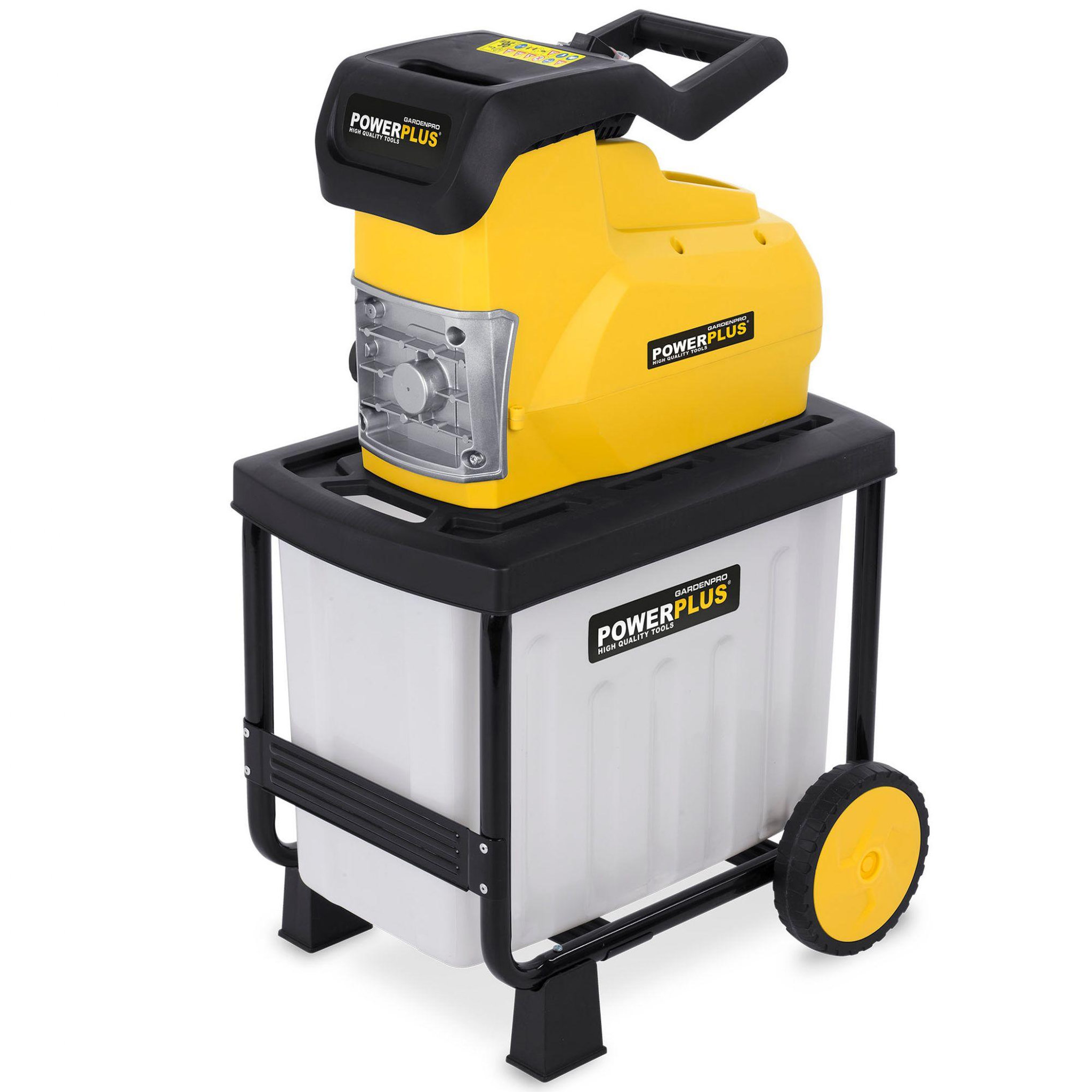 Voir la diapositive 1 : POWERPLUS Broyeur végétaux avec engrenage 2800w
