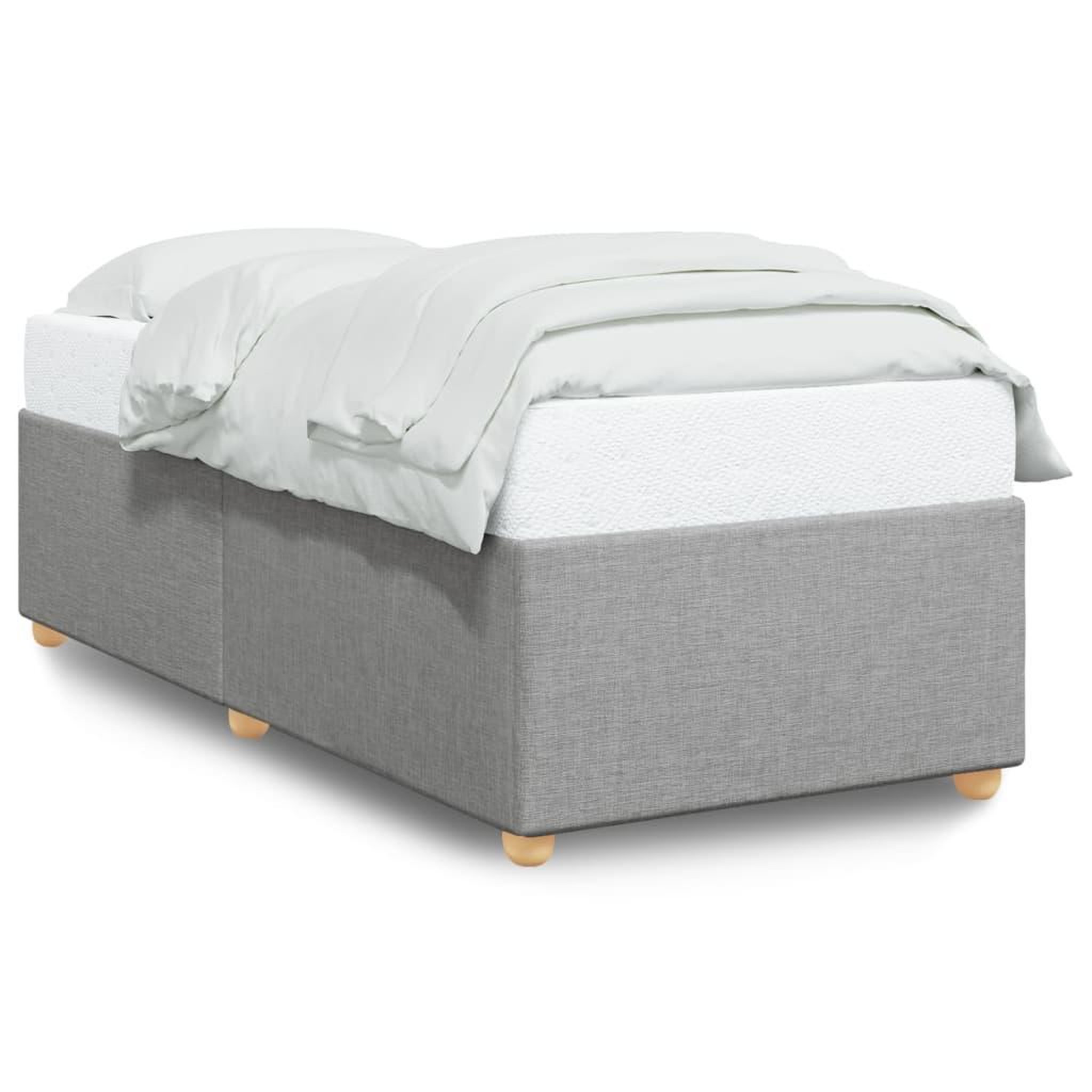 Voir la diapositive 2 : VIDAXL Cadre de lit sans matelas gris clair 100x200 cm tissu
