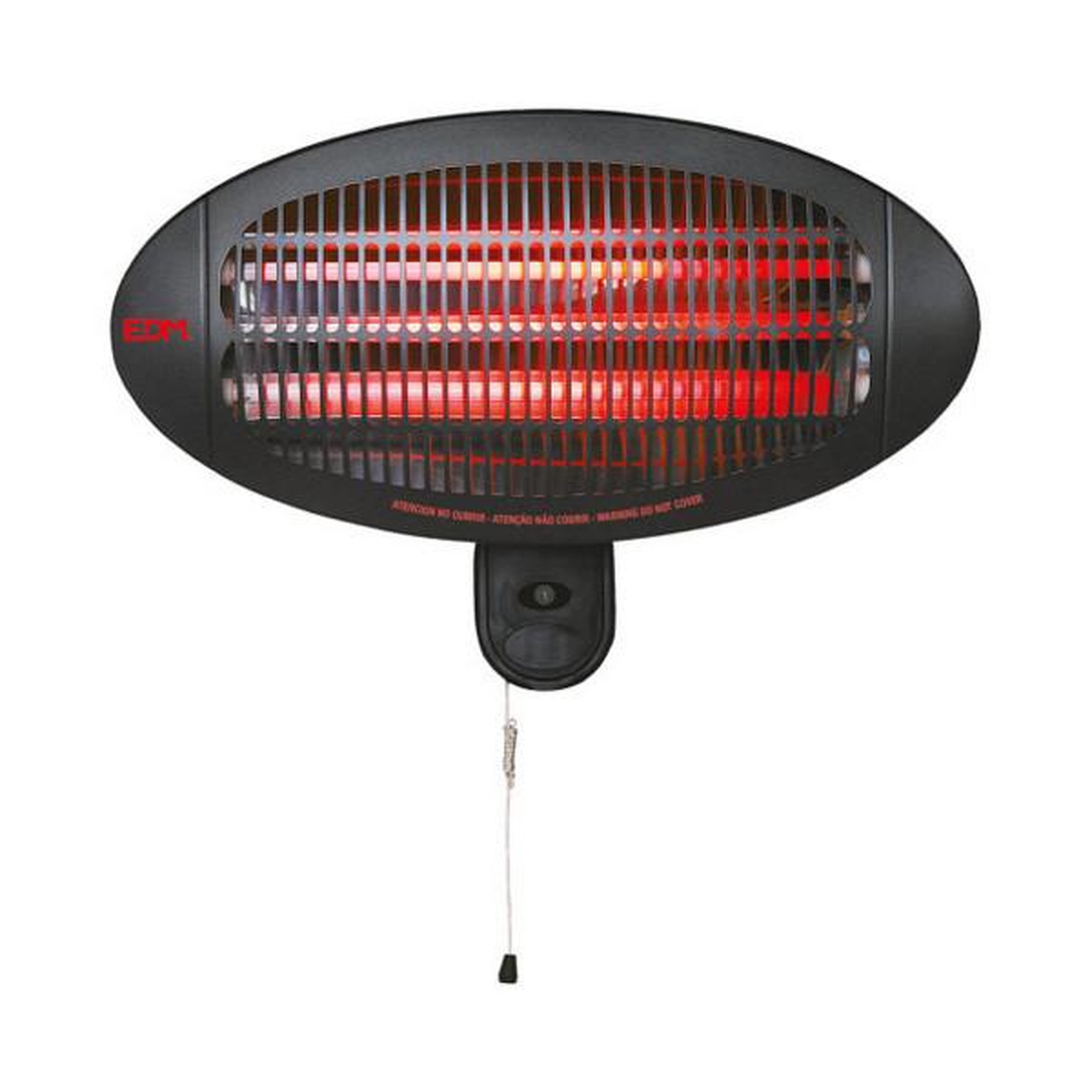 Voir la diapositive 1 : MARKET24 Chauffage d'Appoint Quartz EDM 07090 Noir 2000 W