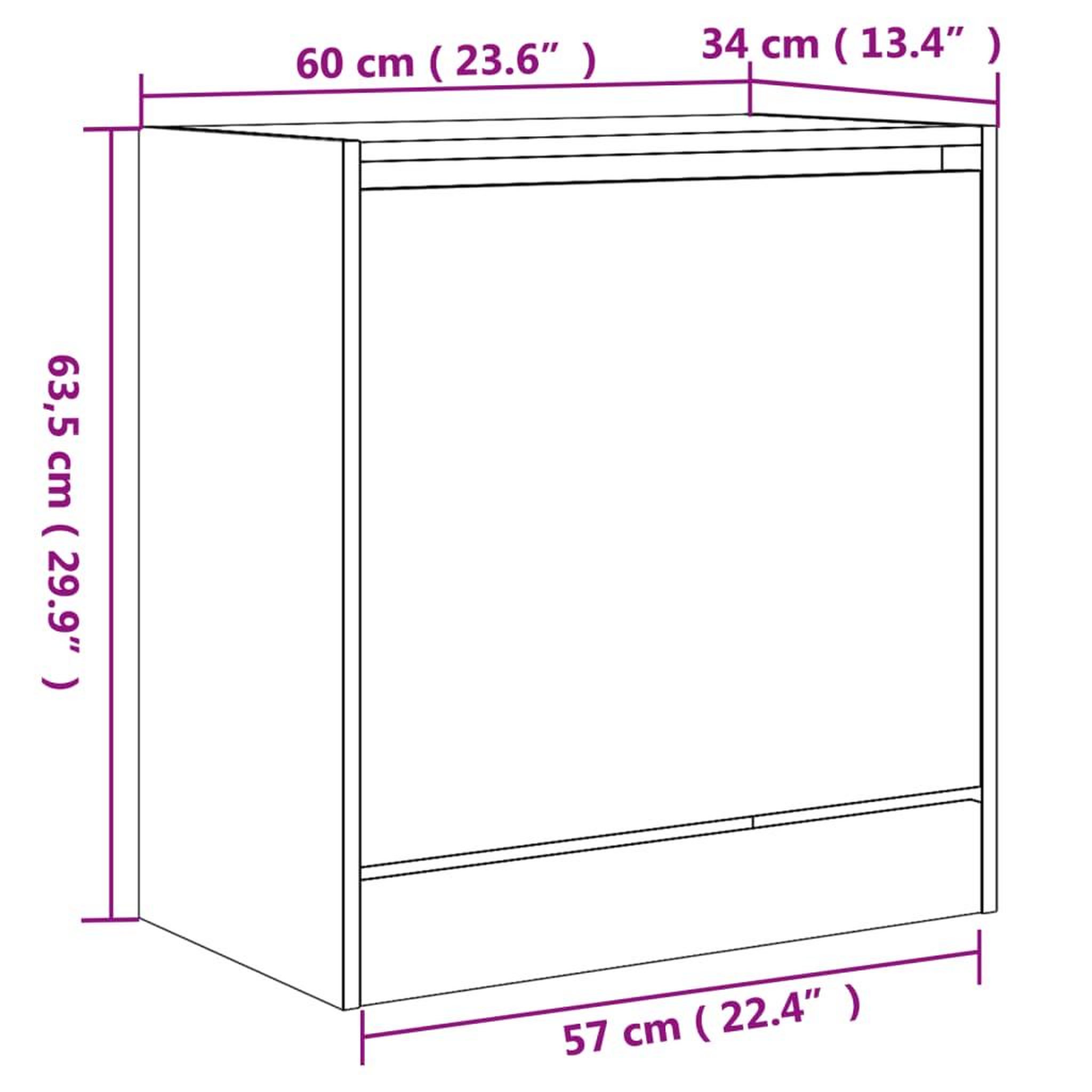 Voir la diapositive 6 : VIDAXL Armoire a chaussures chene marron 60x34x63,5 cm bois ingenierie