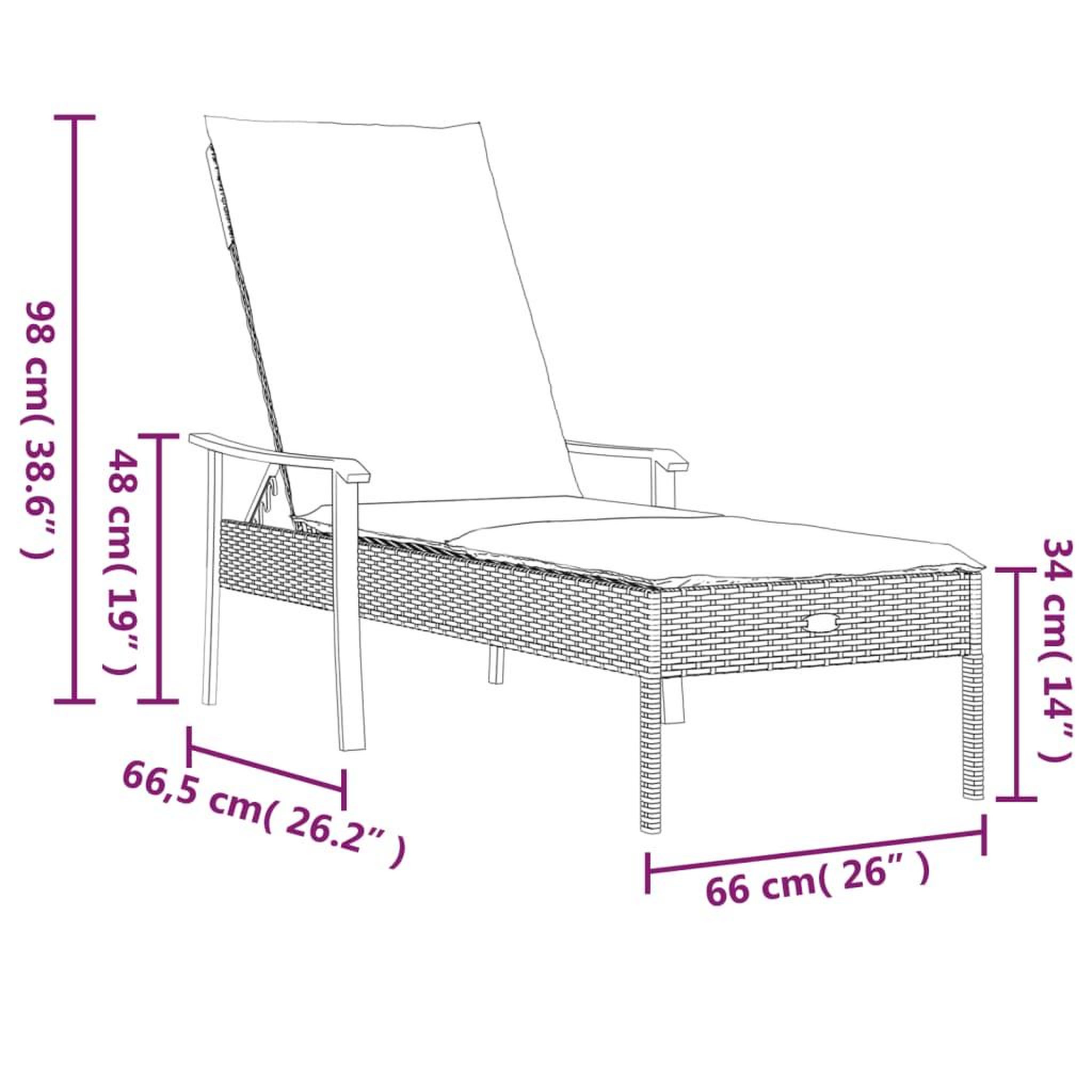 Voir la diapositive 6 : VIDAXL Chaises longues lot de 2 avec table et coussins gris poly rotin
