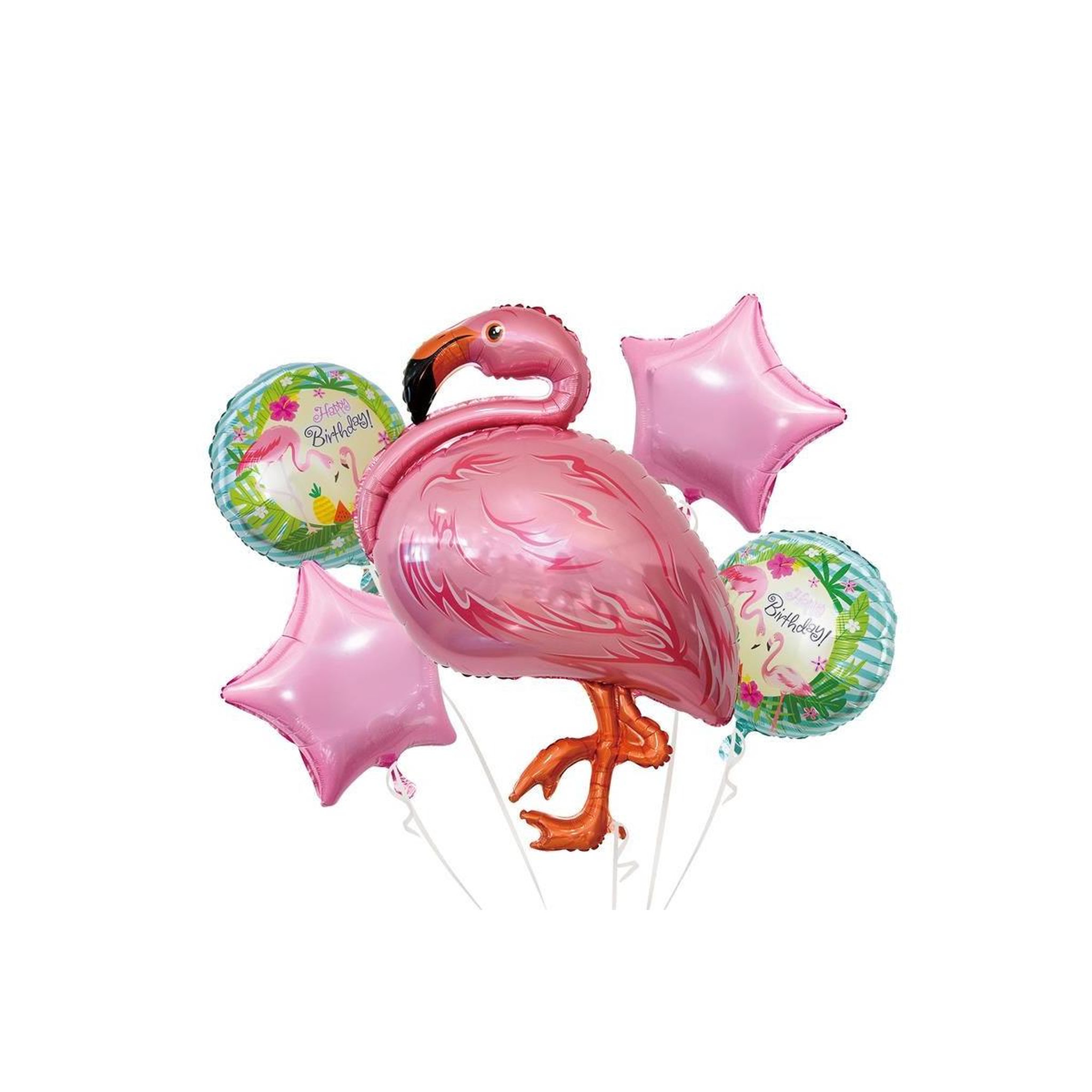 Voir la diapositive 1 : PARTY TIME Lot de 4 ballons  flamant rose  25cm multicolore